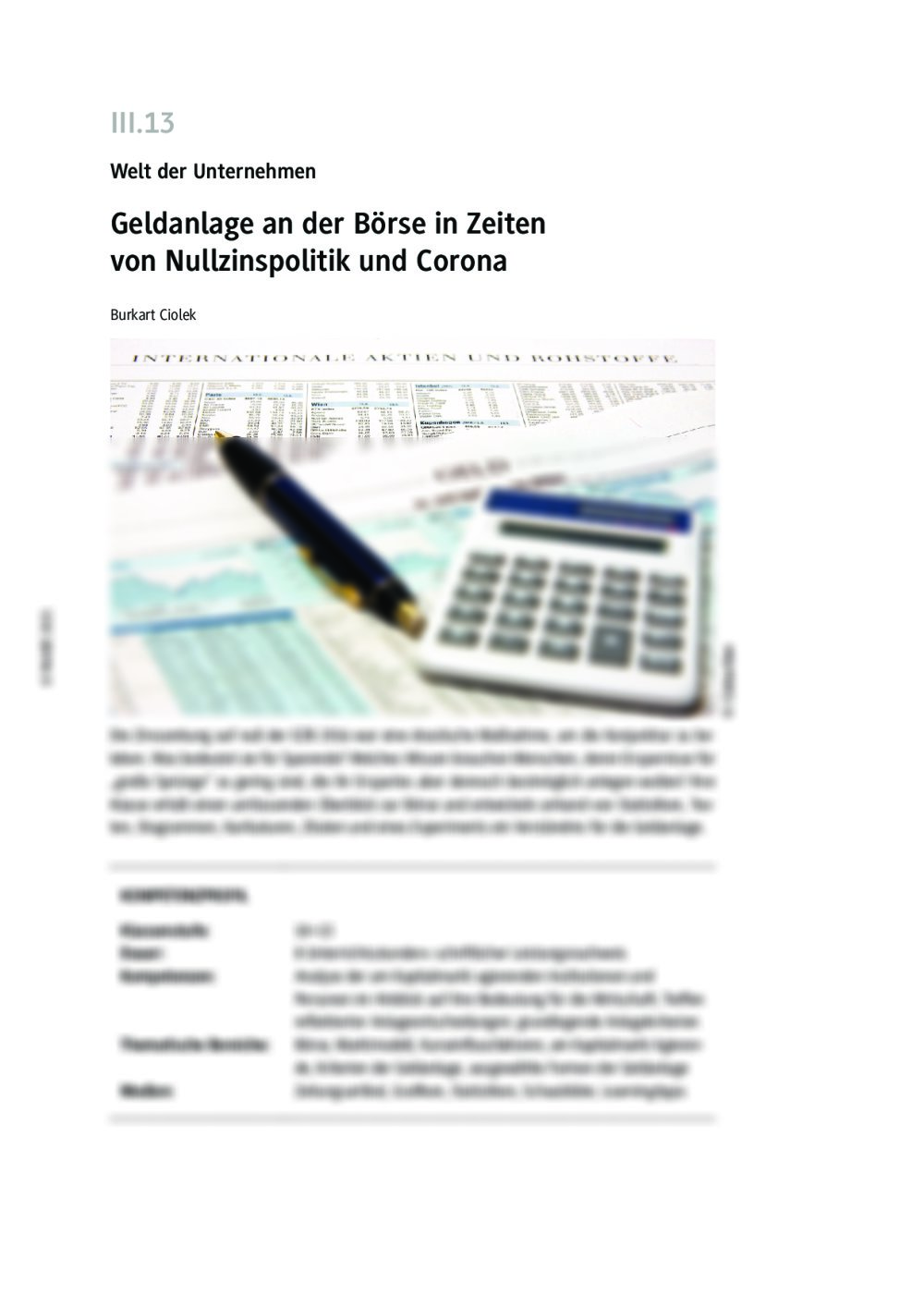 Geldanlage an der Börse in Zeiten von Nullzinspolitik und Corona - Seite 1