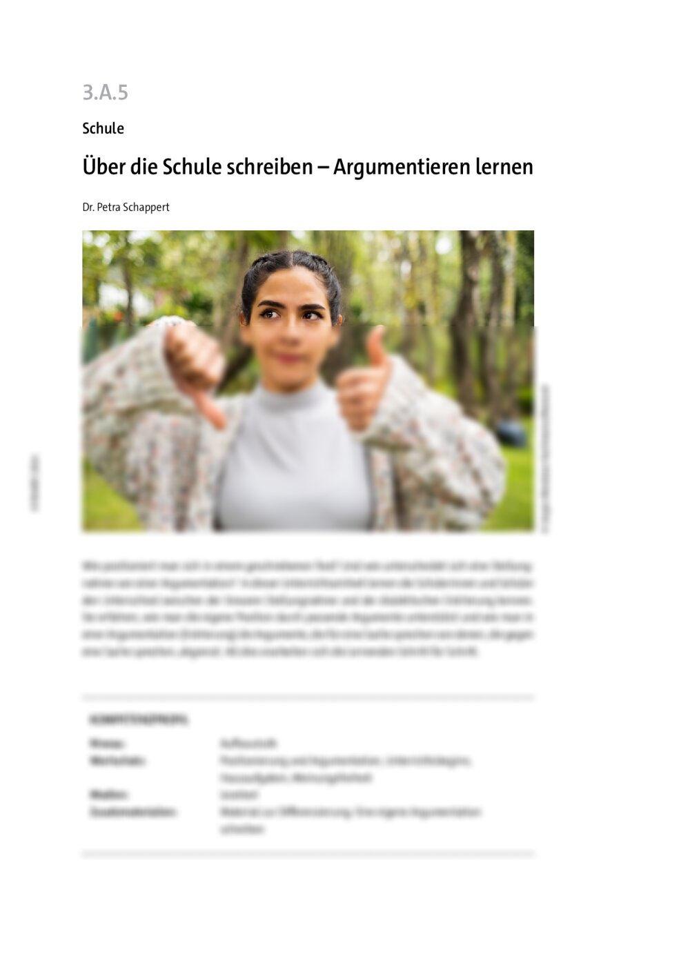 Über die Schule schreiben - Seite 1