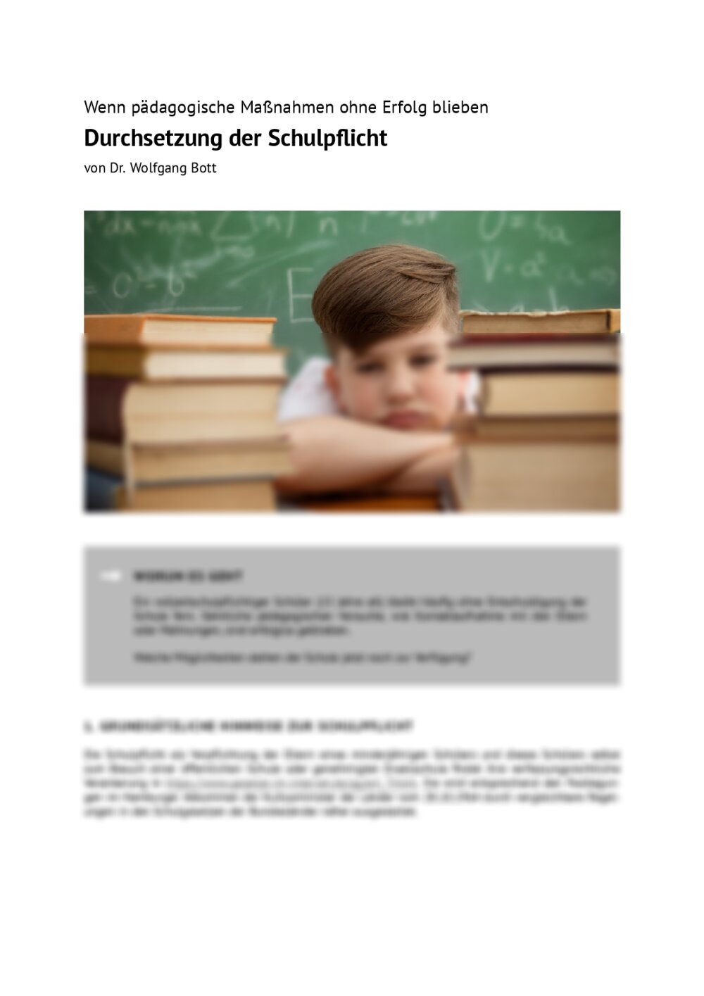Wenn pädagogische Maßnahmen ohne Erfolg blieben - Seite 1