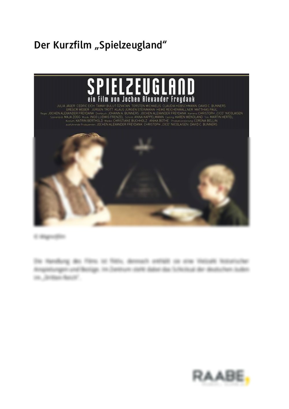 Der Kurzfilm "Spielzeugland" - Seite 1