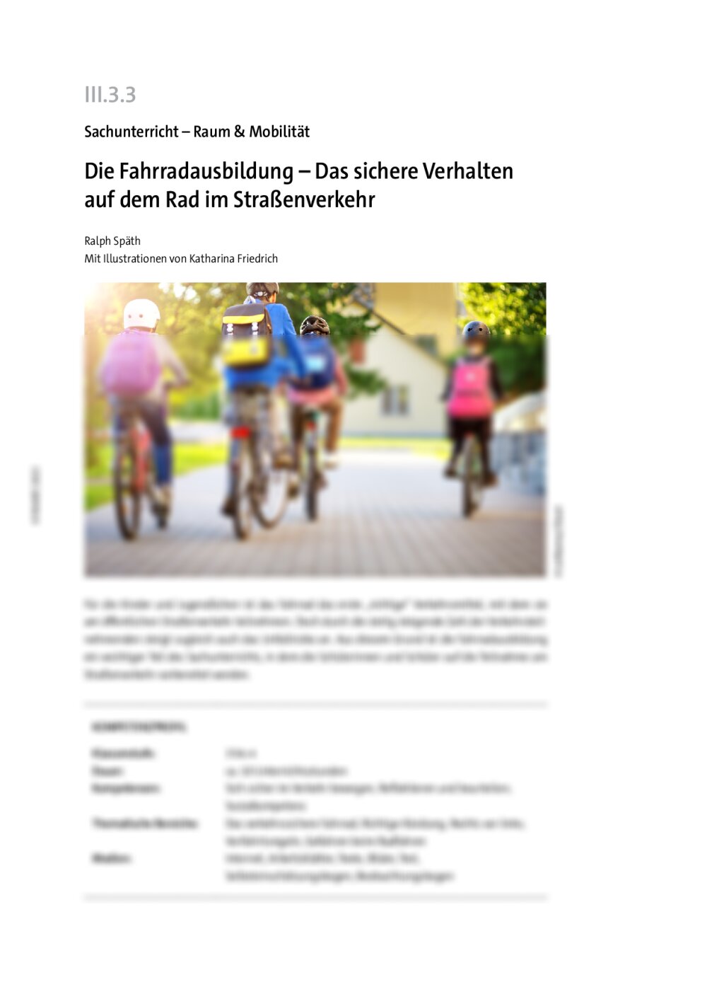 Die Fahrradausbildung - Seite 1