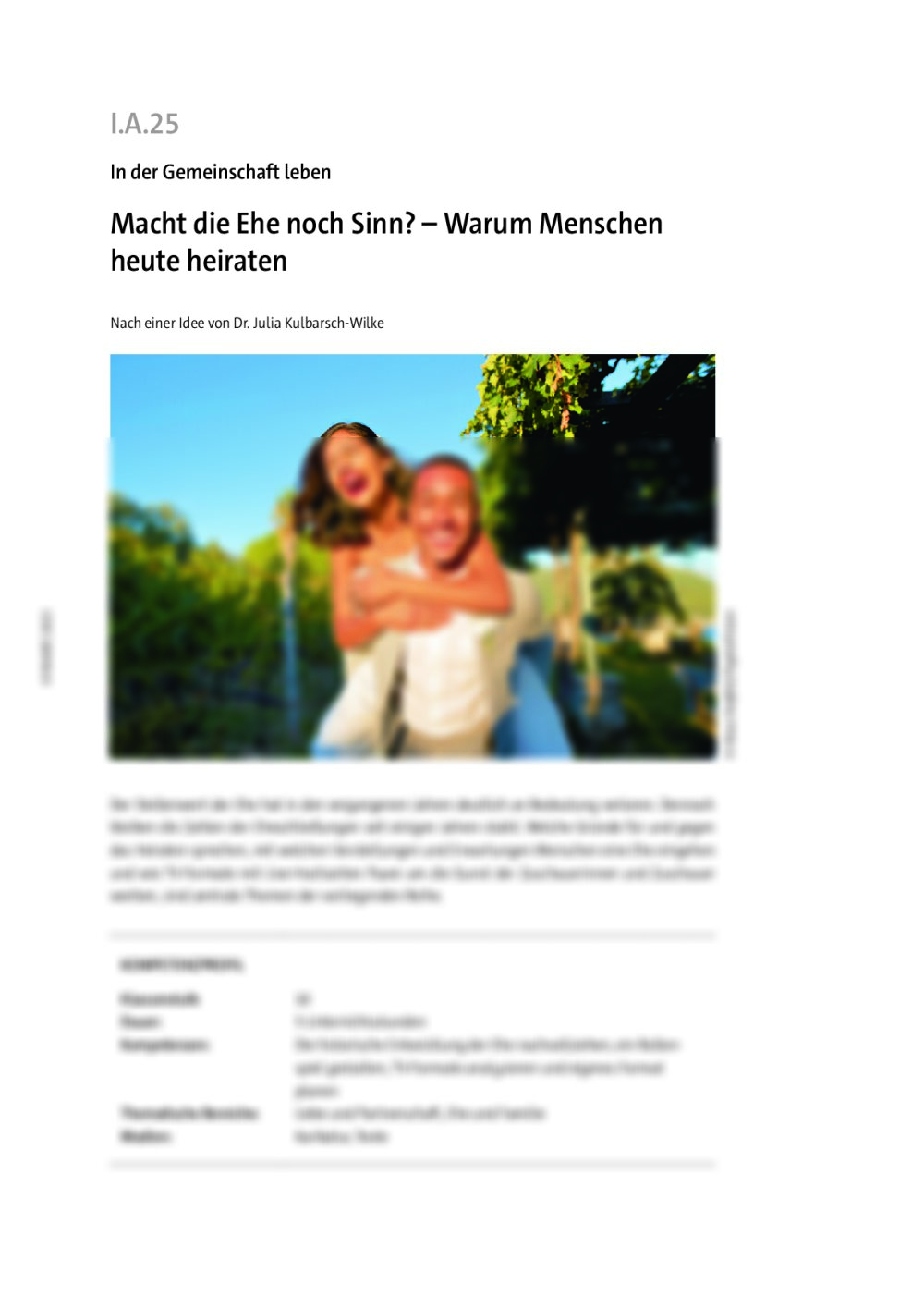 Macht die Ehe noch Sinn?  - Seite 1