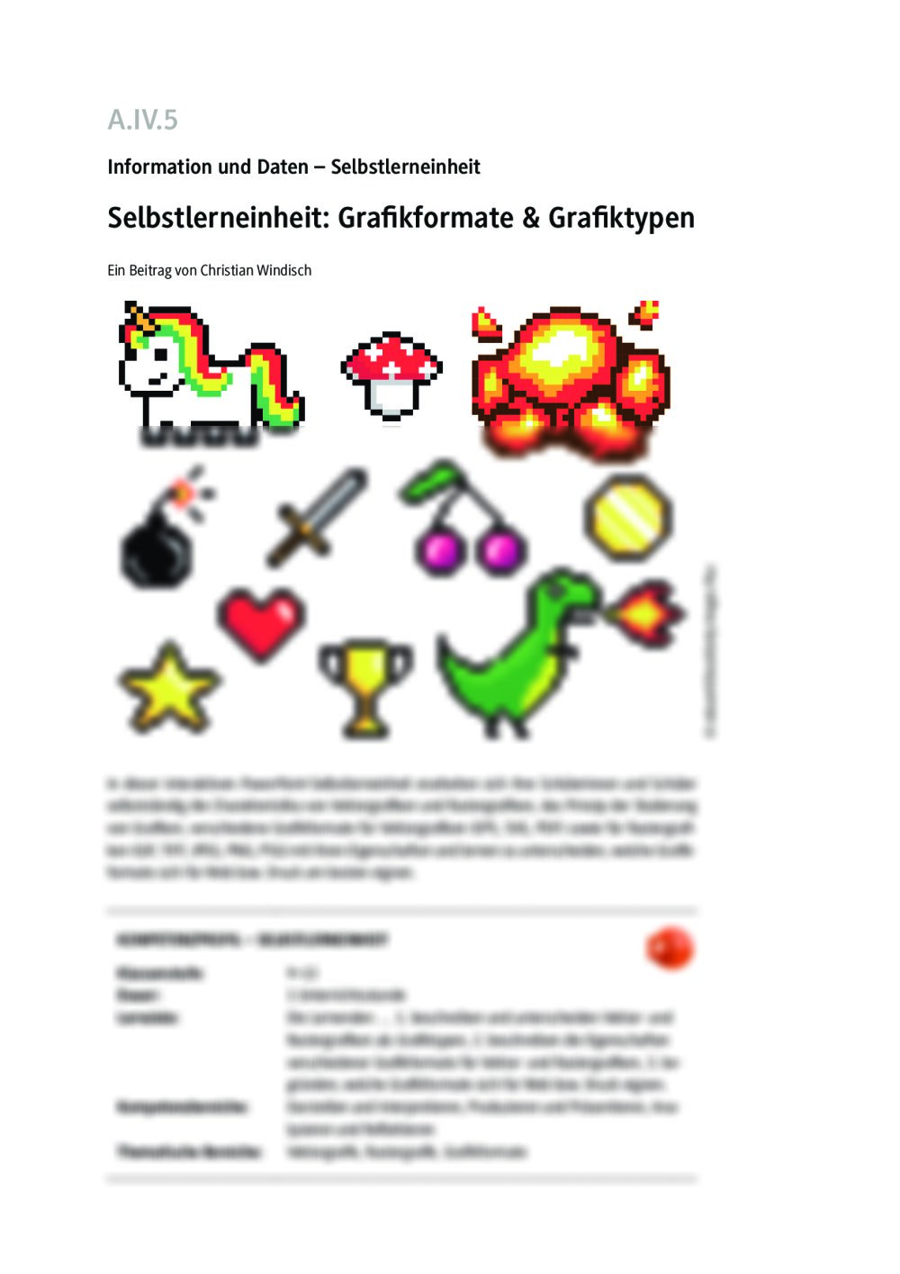 Selbstlerneinheit: Grafikformate & Grafiktypen - Seite 1