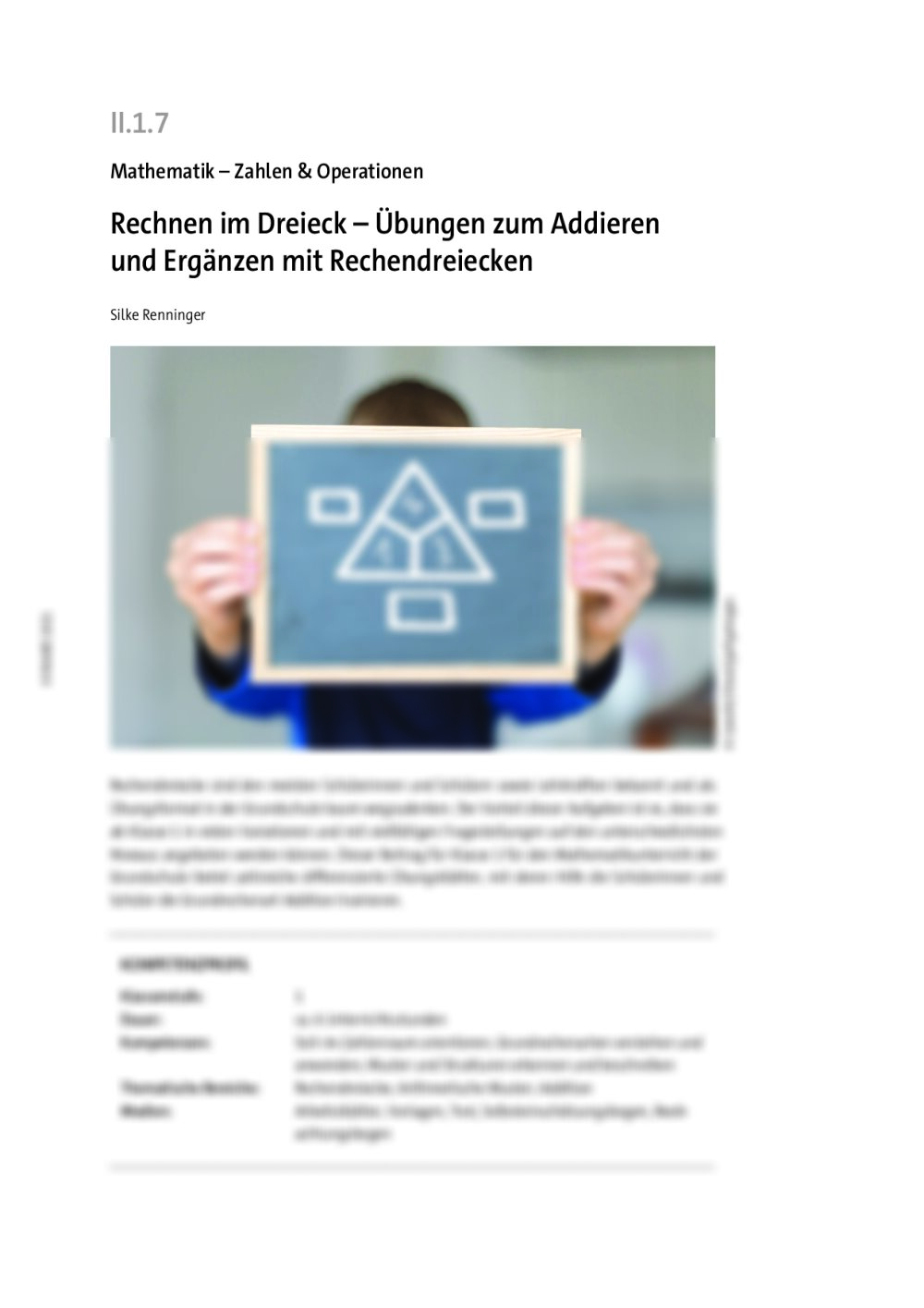 Rechnen im Dreieck - Seite 1