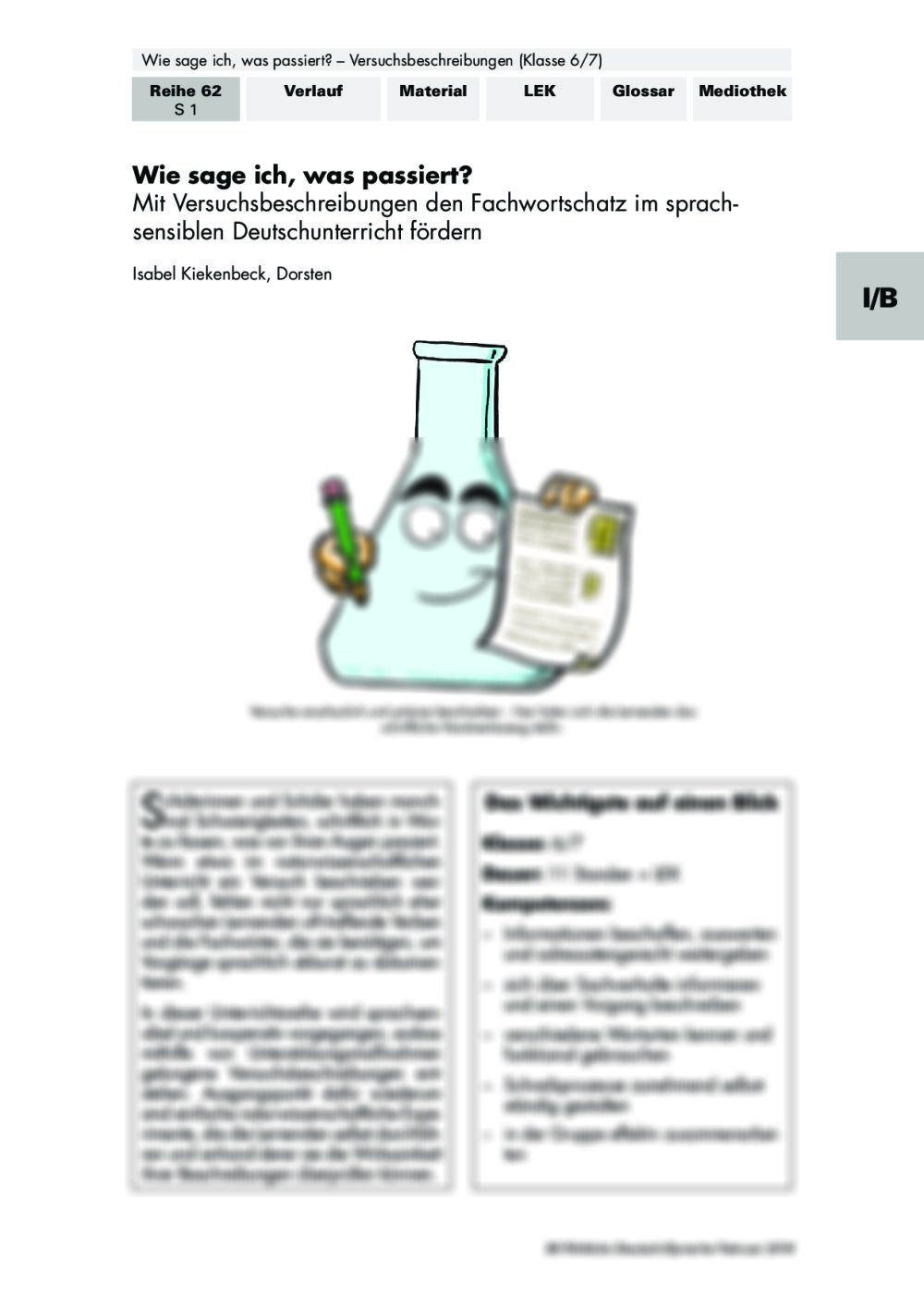 Versuchsbeschreibungen im sprachsensiblen Deutschunterricht - Seite 1