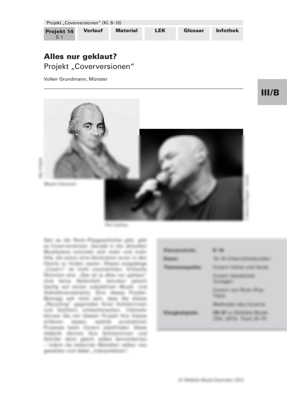 Projekt "Coverversionen" - Seite 1