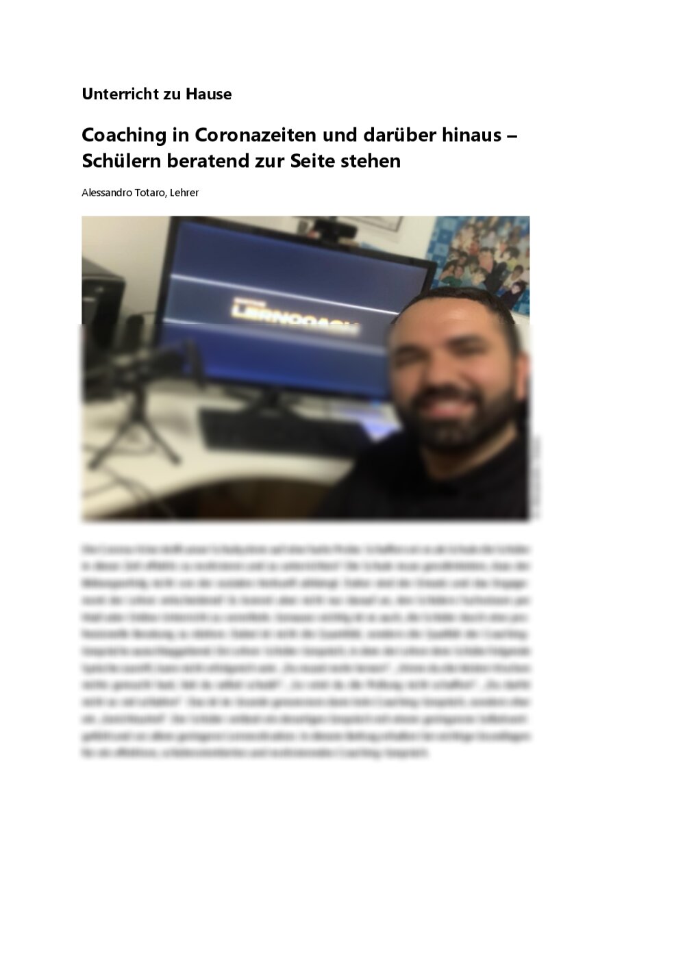 Schülern per Videokonferenz beratend zur Seite stehen - Seite 1