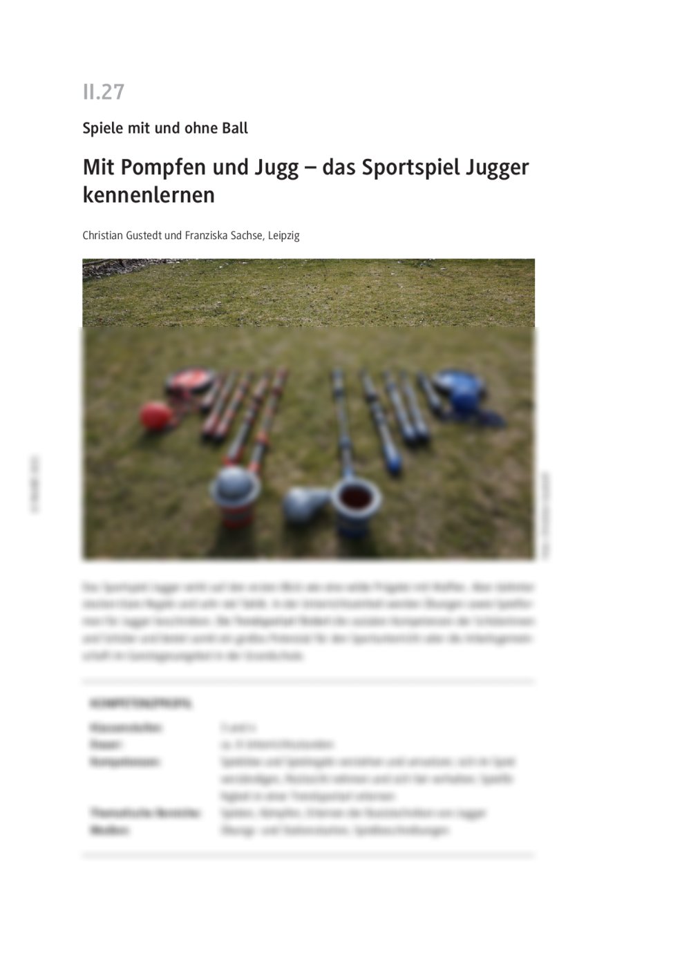 Das Sportspiel Jugger kennenlernen - Seite 1