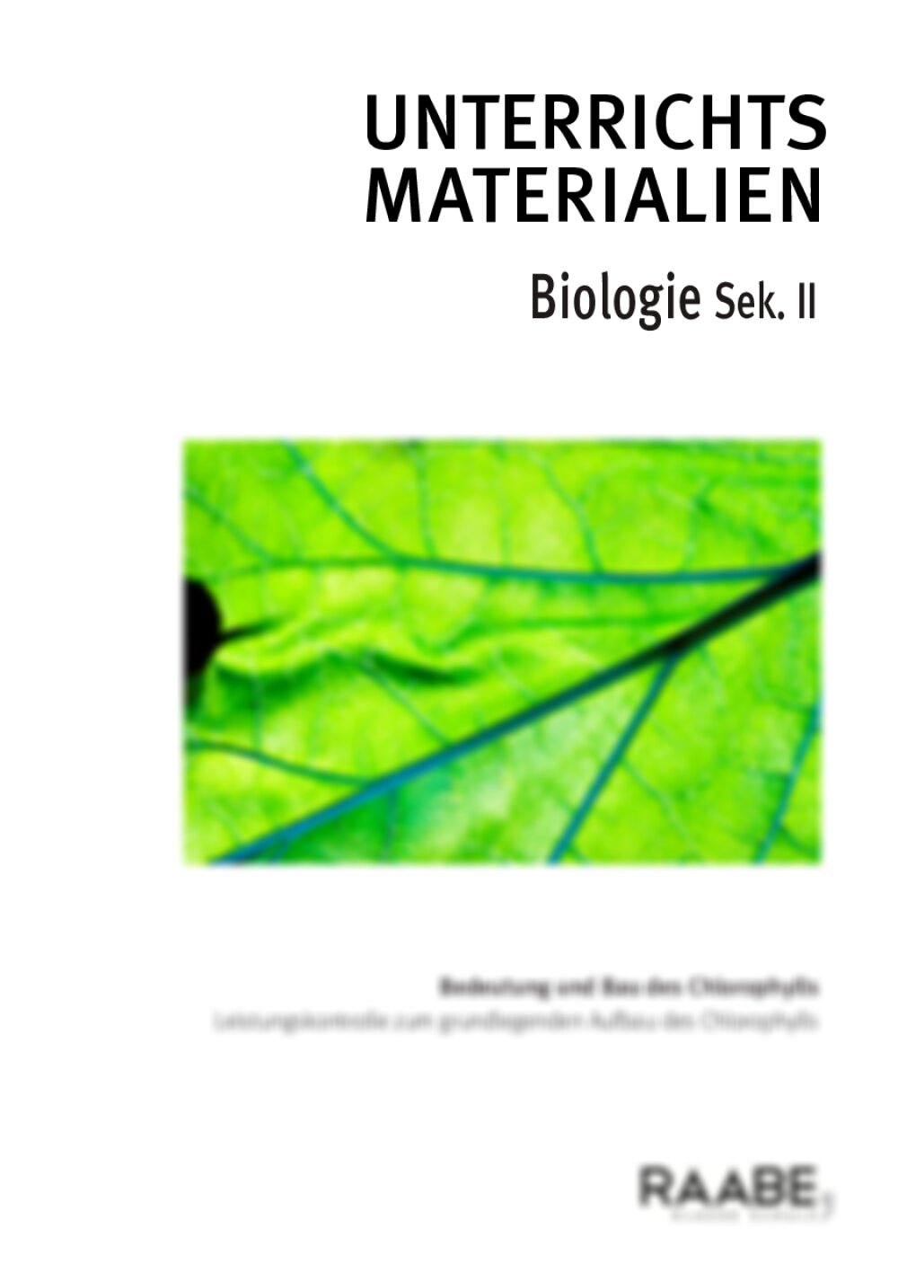 Bedeutung und Bau des Chlorophylls - Seite 1