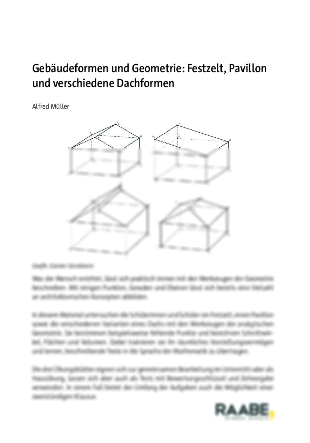 Gebäudeformen und Geometrie: Festzelt, Pavillon und verschiedene Dachformen - Seite 1