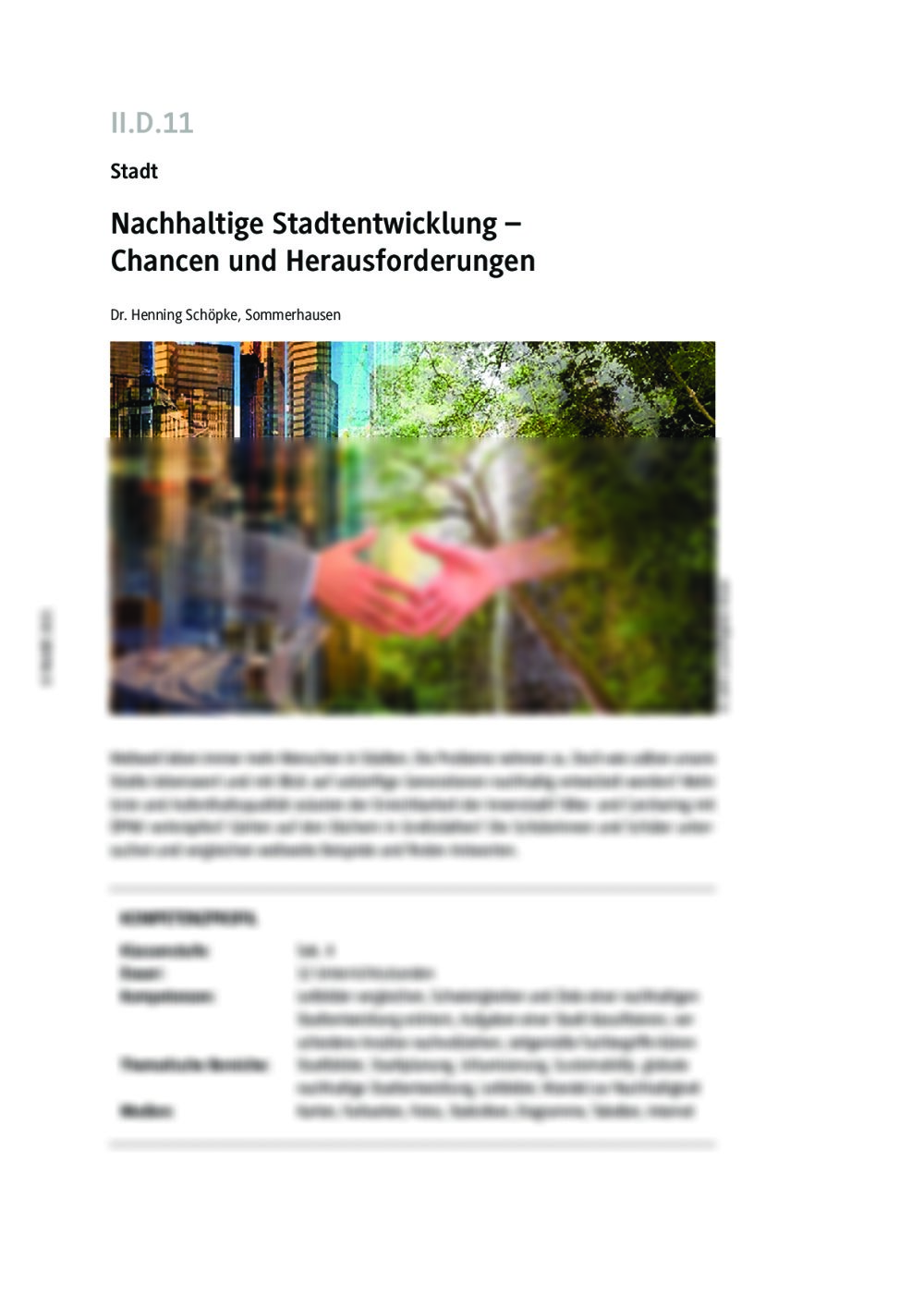 Nachhaltige Stadtentwicklung - Seite 1