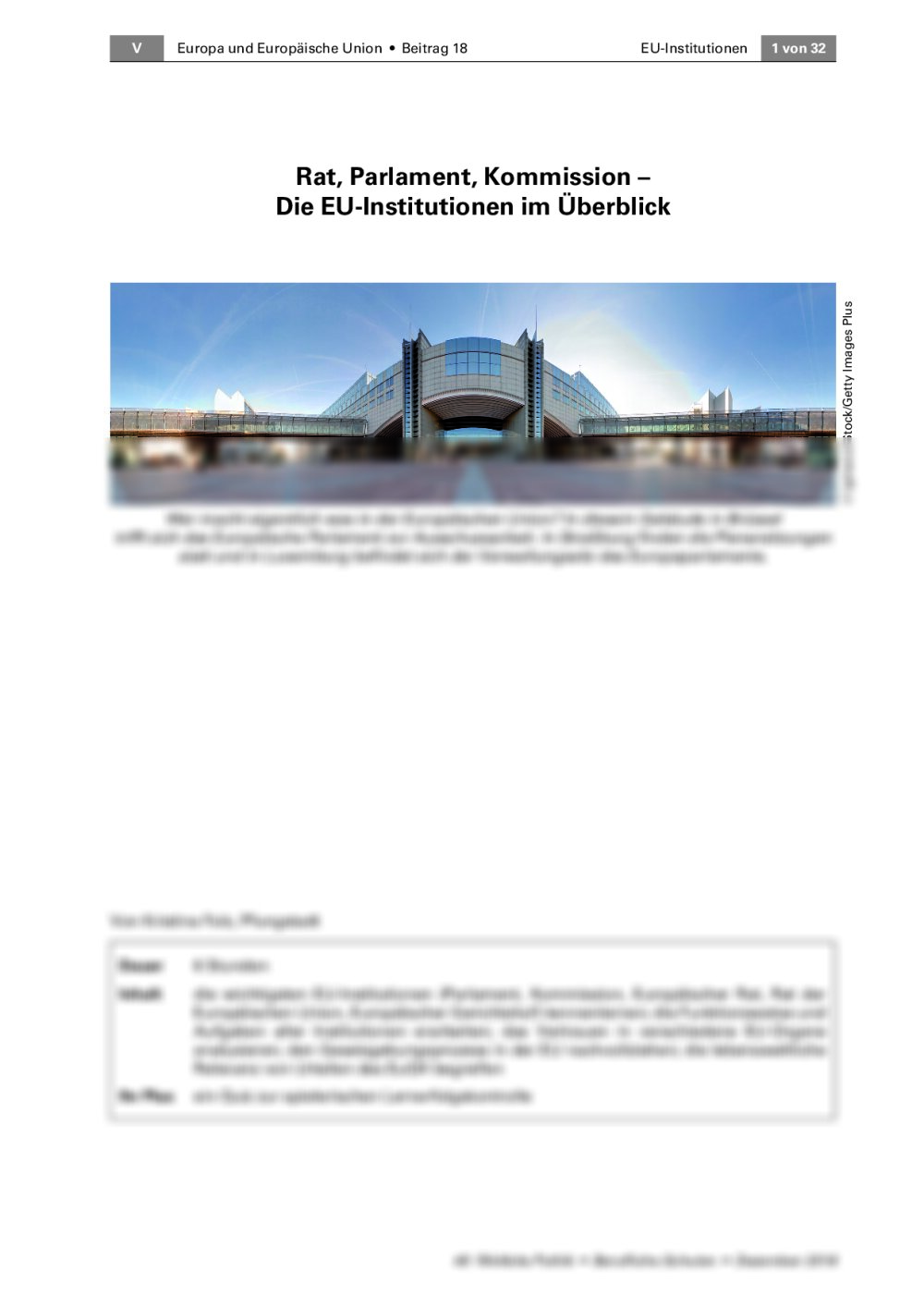 Die EU-Institutionen im Überblick - Seite 1