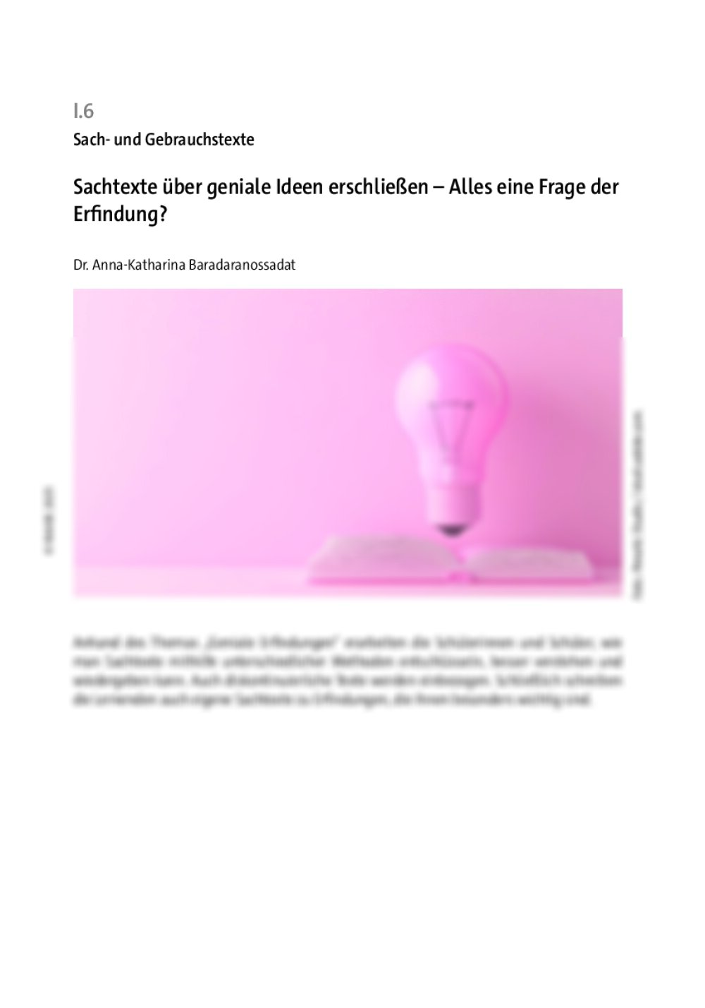 Sachtexte über geniale Ideen erschließen - Seite 1