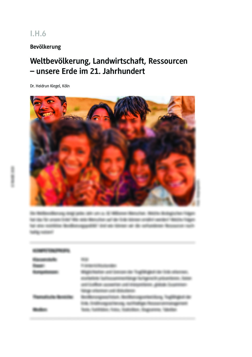 Weltbevölkerung, Landwirtschaft, Ressourcen - Seite 1