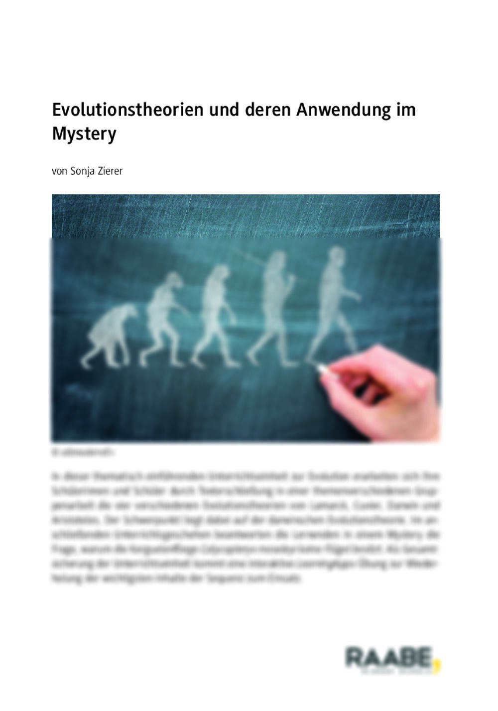 Evolutionstheorien und deren Anwendung im Mystery - Seite 1