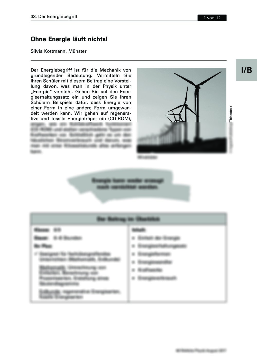 Ohne Energie läuft nichts! - Seite 1