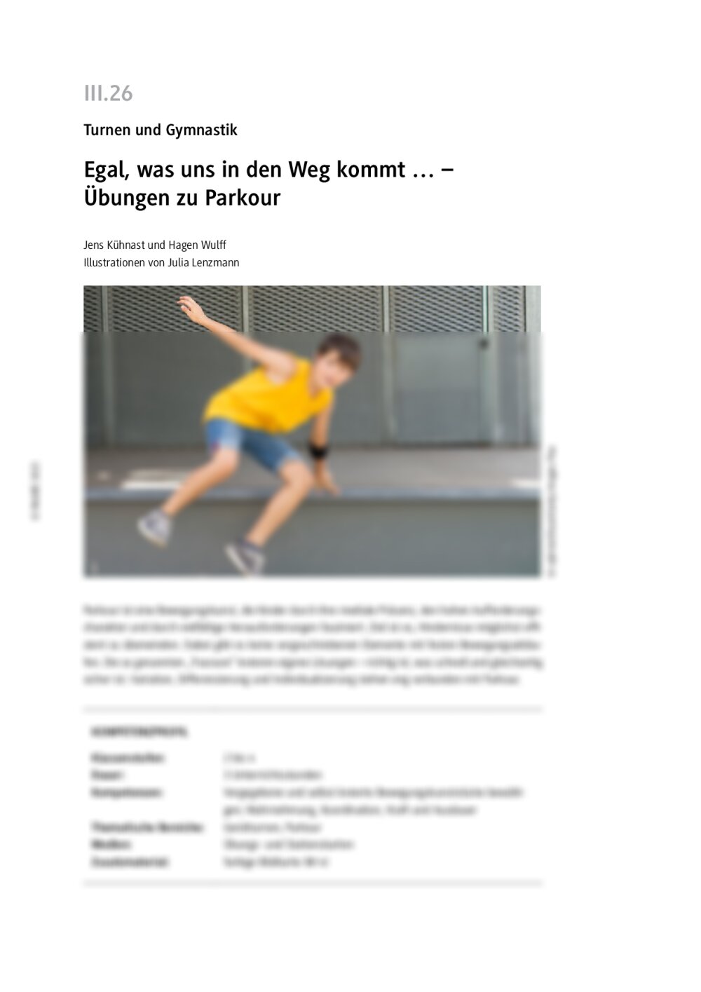 Egal, was uns in den Weg kommt … – Übungen zu Parkour - Seite 1