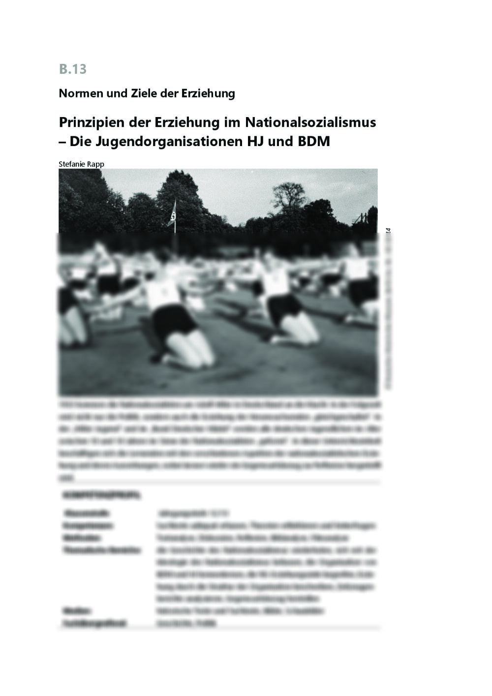 Erziehung in Hitlerjugend und Bund Deutscher Mädel - Seite 1