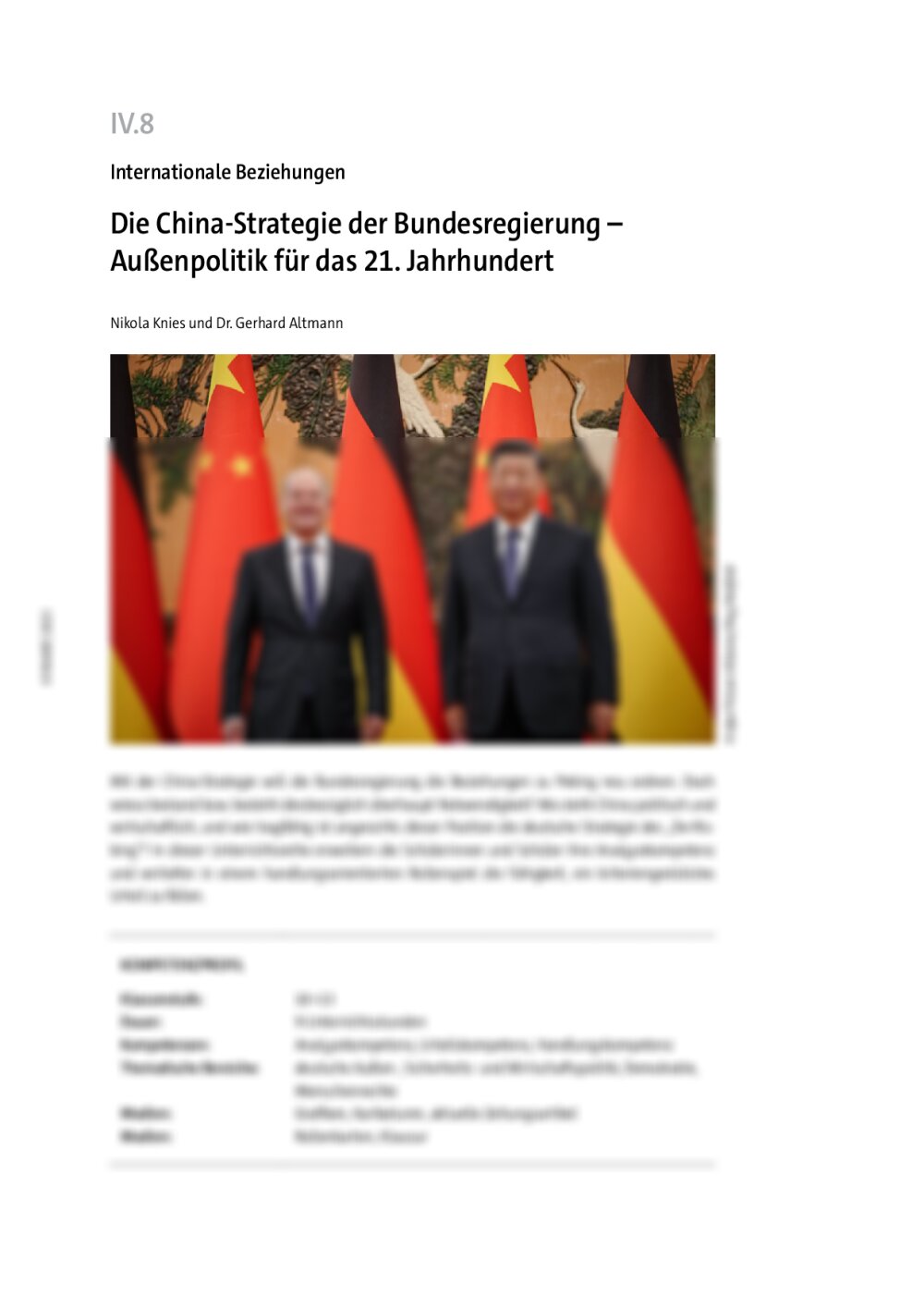 Die China-Strategie der Bundesregierung - Seite 1