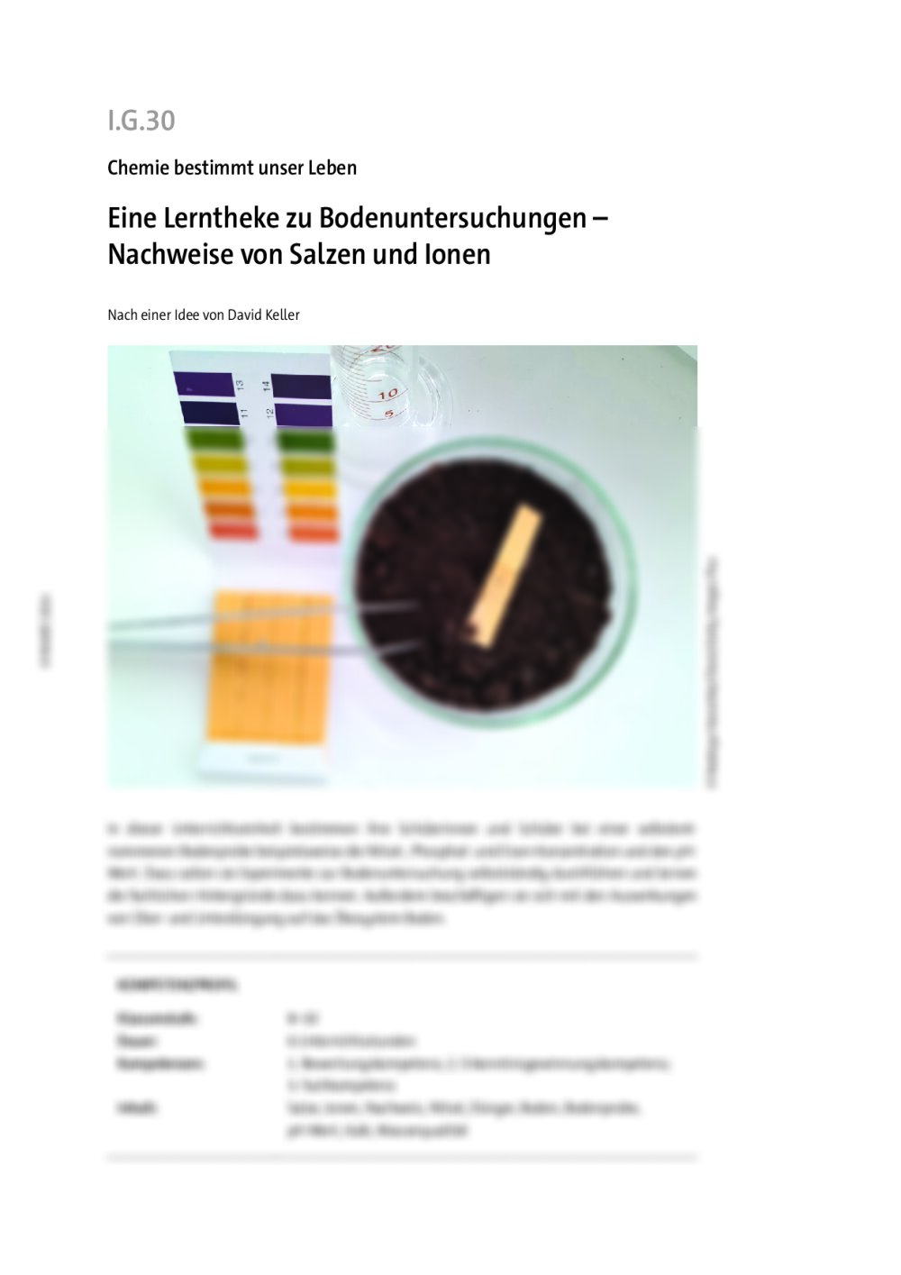 Eine Lerntheke zu Bodenuntersuchungen - Seite 1