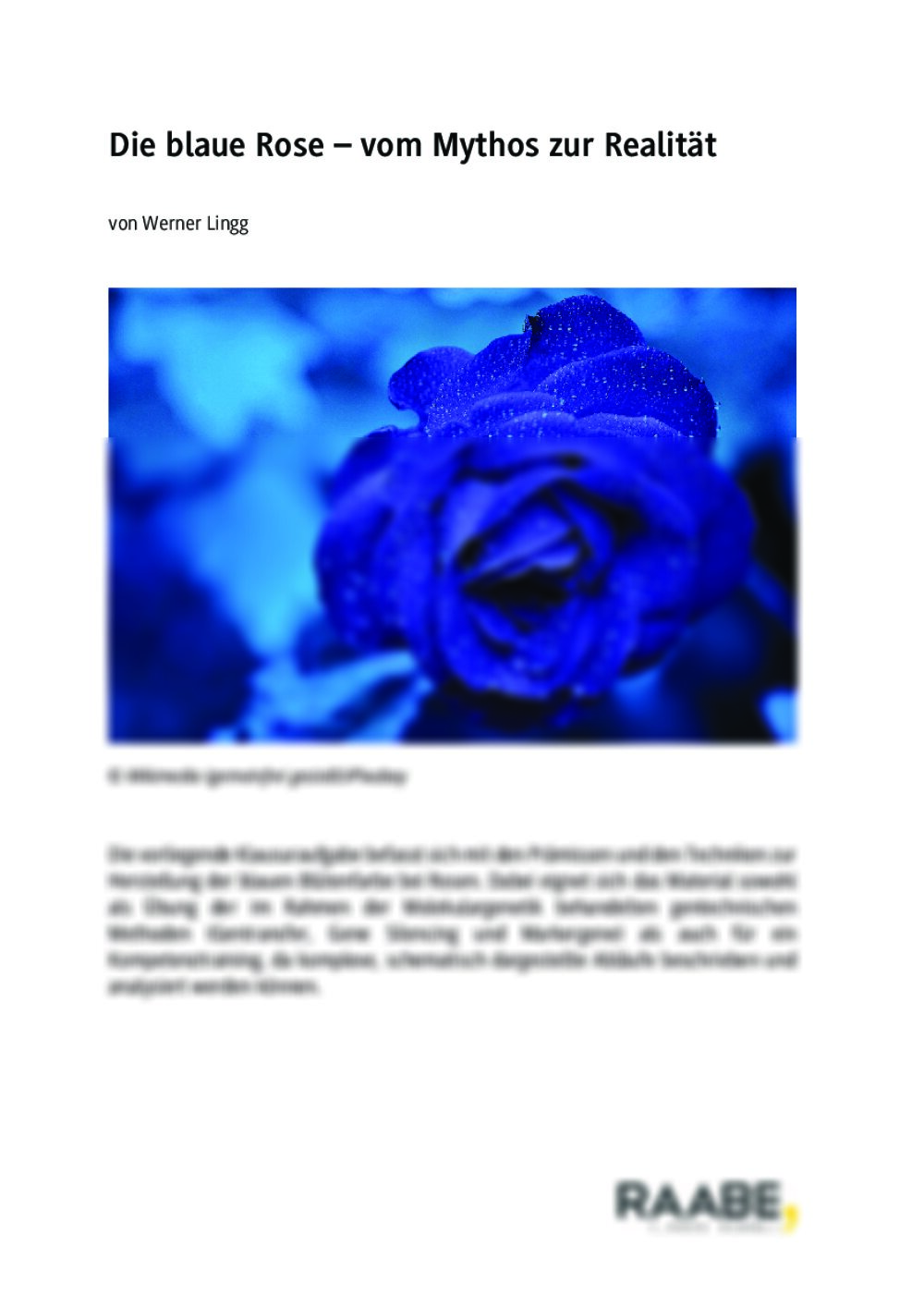 Die Zucht der blaue Rose - Seite 1