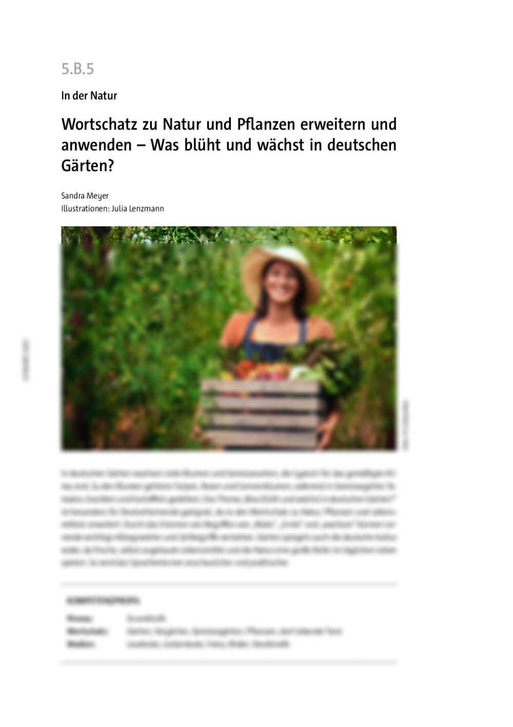 Wortschatz zu Natur und Pflanzen erweitern und anwenden  - Seite 1