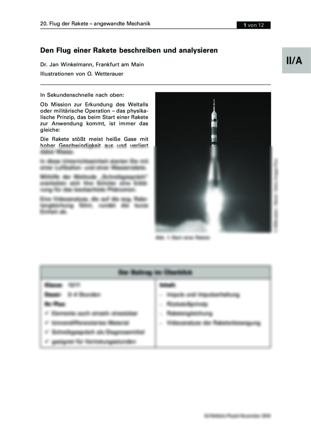 Den Flug einer Rakete beschreiben und analysieren - Seite 1