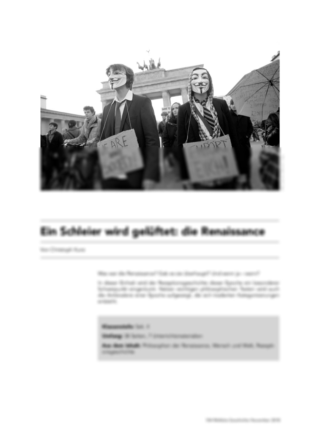 Ein Schleier wird gelüftet: die Renaissance - Seite 1