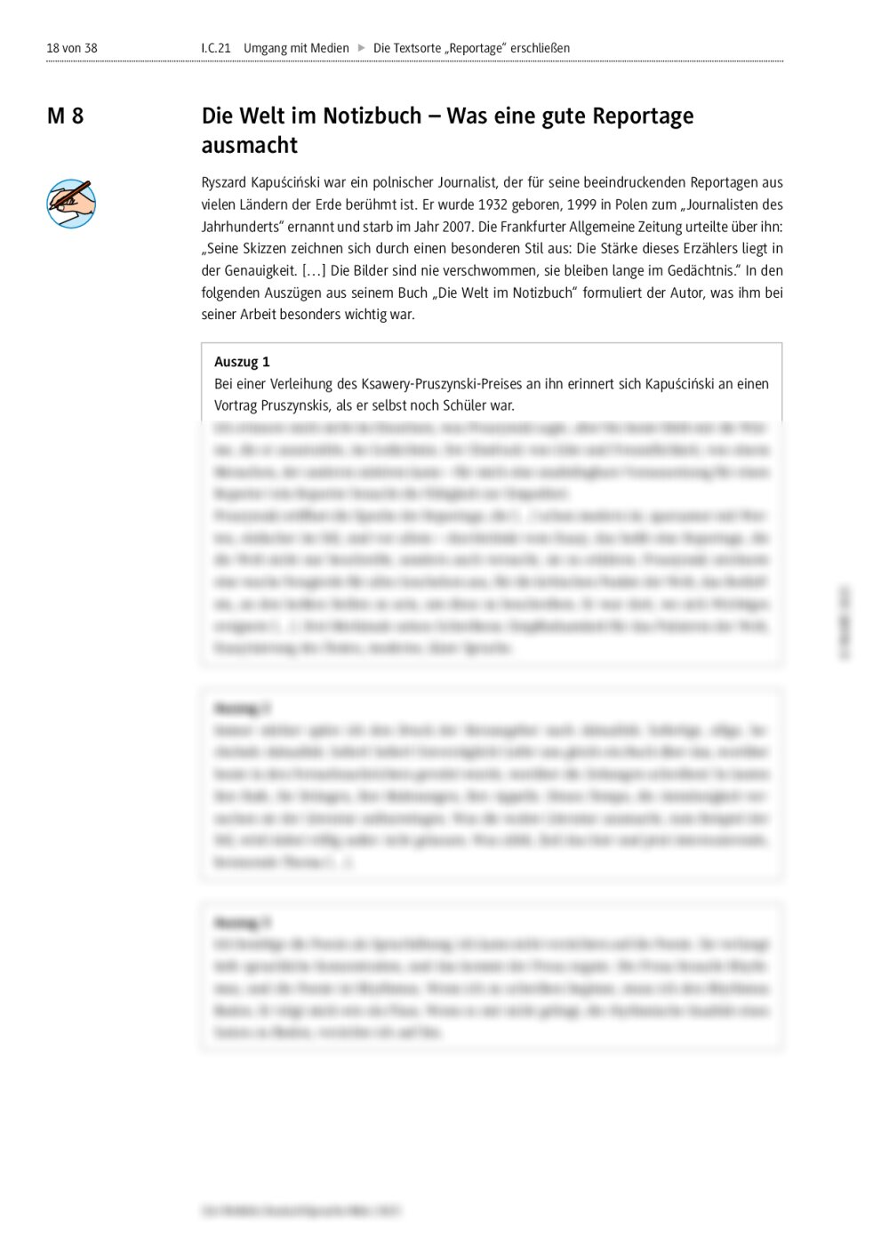 Reportage Schreiben Klassenarbeit 7 Klasse Pdf Die Textsorte „Reportage“ erschließen | RAAbits Online