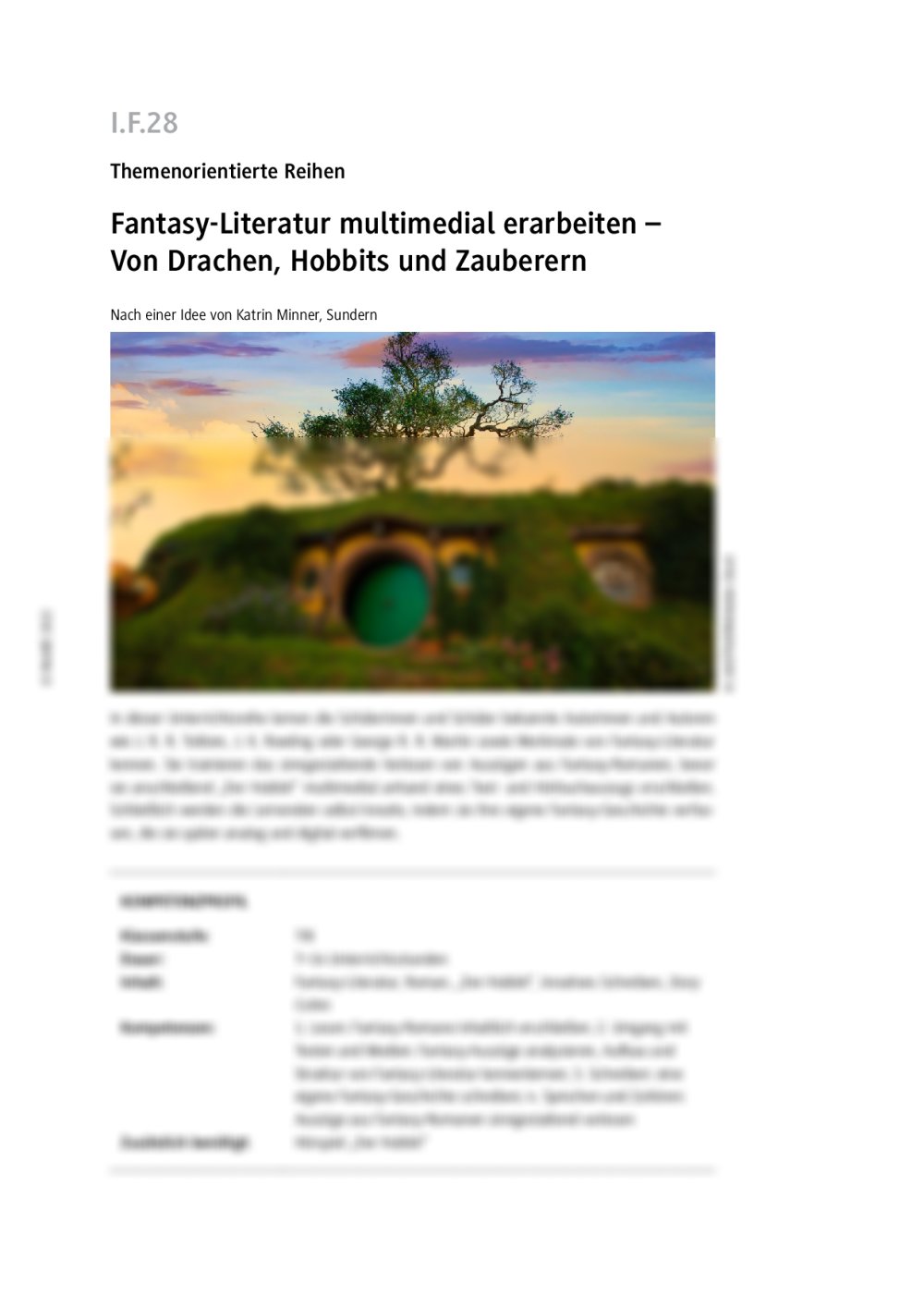 Fantasy-Literatur multimedial erarbeiten - Seite 1