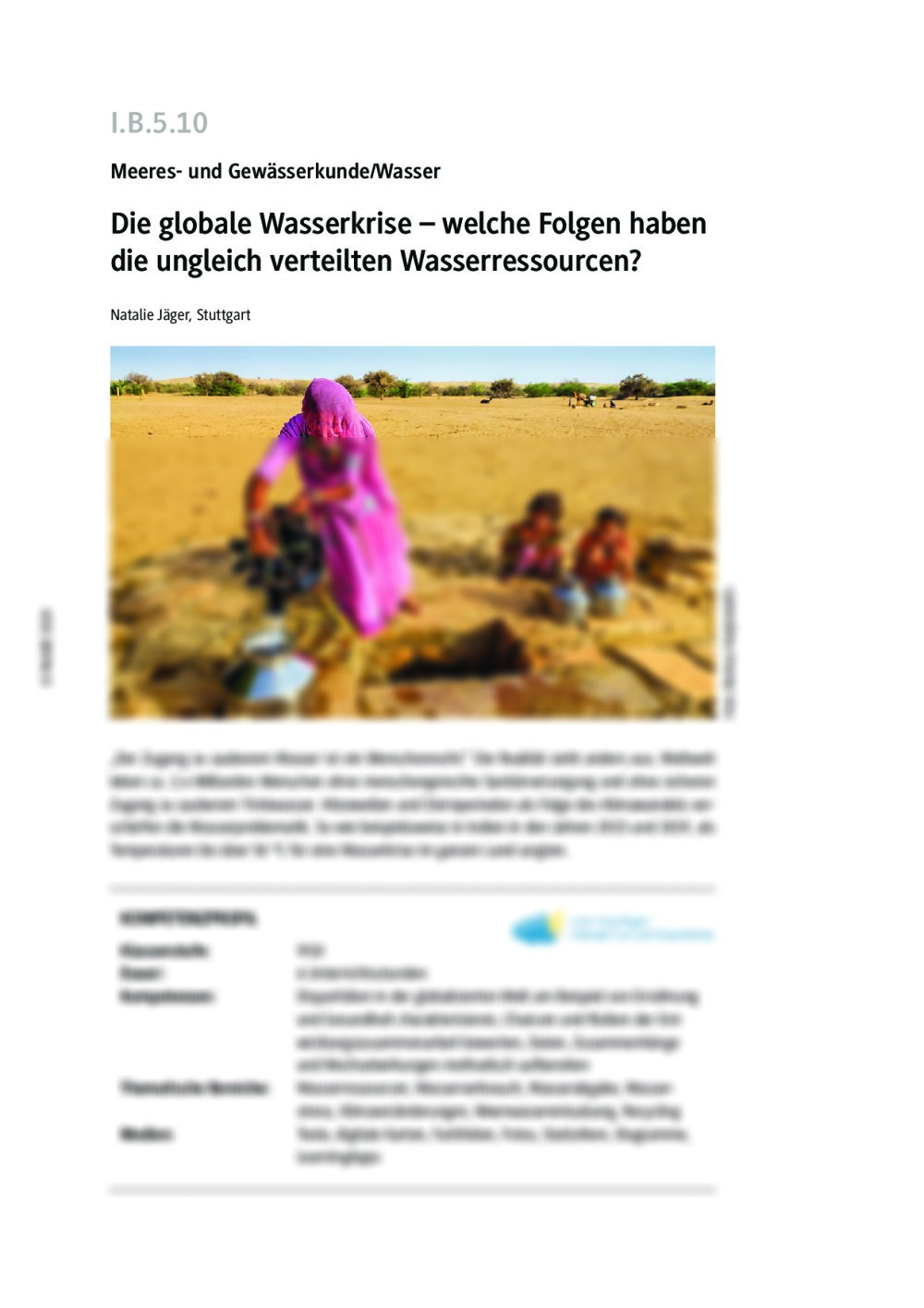 Die globale Wasserkrise - Seite 1
