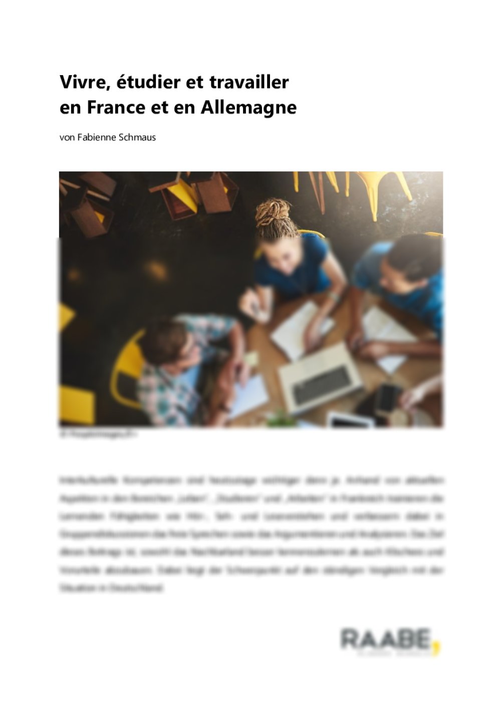 Vivre, étudier et travailler en France et en Allemagne - Seite 1
