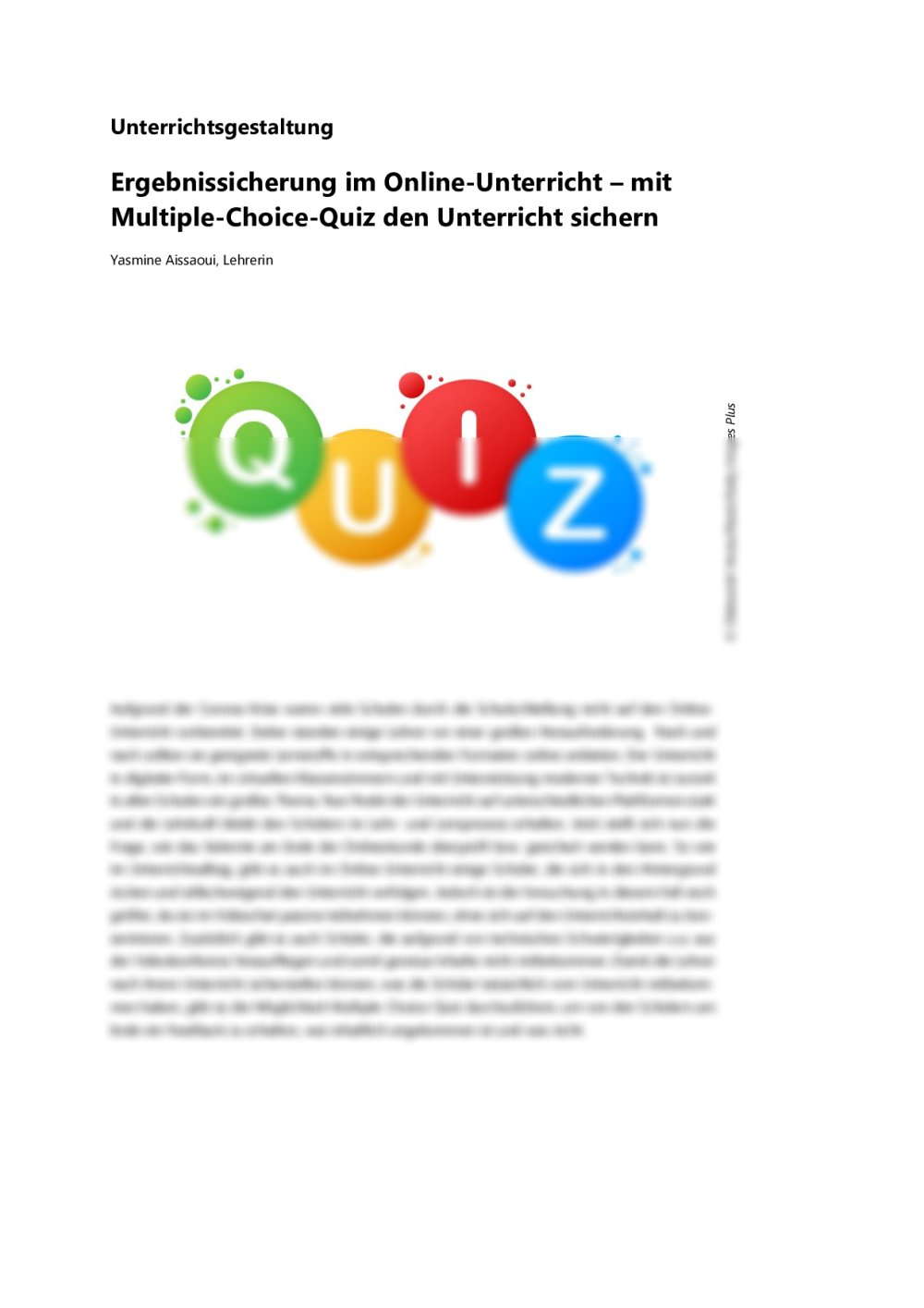 Mit Multiple-Choice-Quiz im Online-Unterricht Ergebnisse sichern - Seite 1