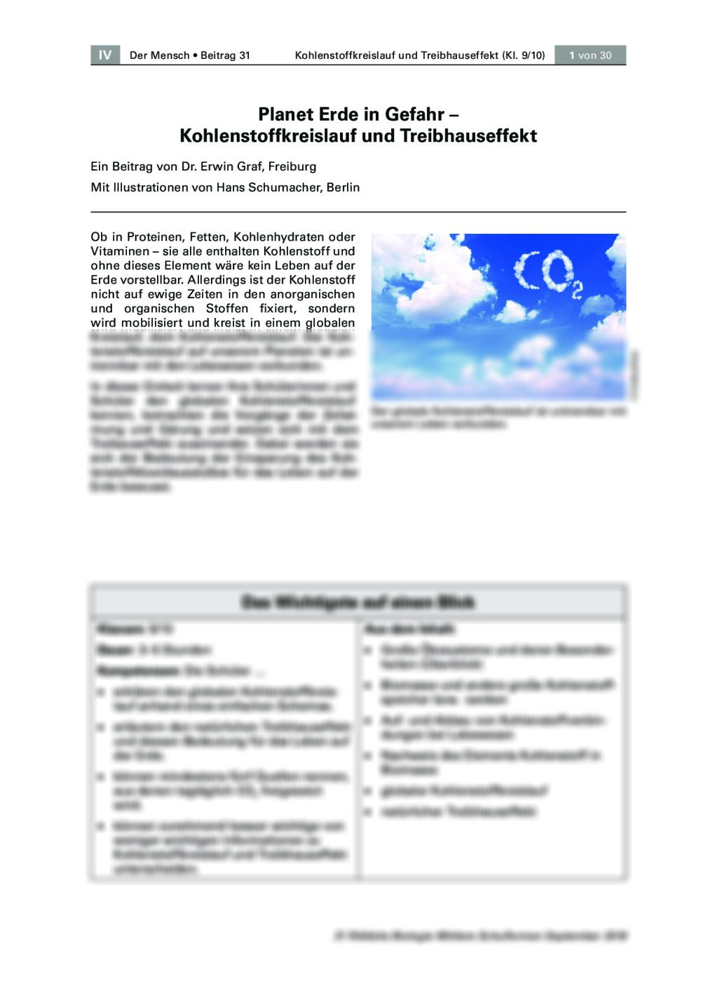 Kohlenstoffkreislauf und Treibhauseffekt - Seite 1