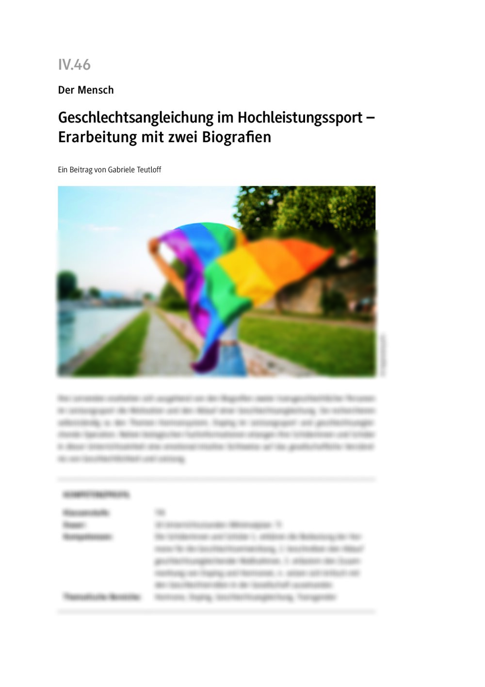 Geschlechtsangleichung im Hochleistungssport - Seite 1