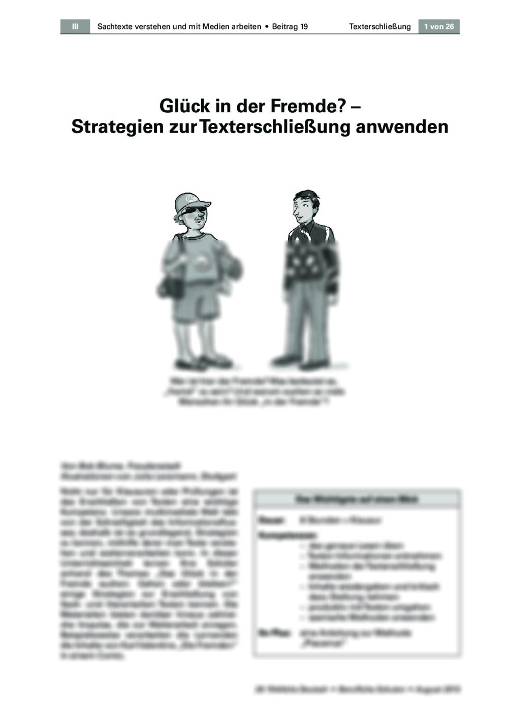 Strategien zur Texterschließung anwenden - Seite 1