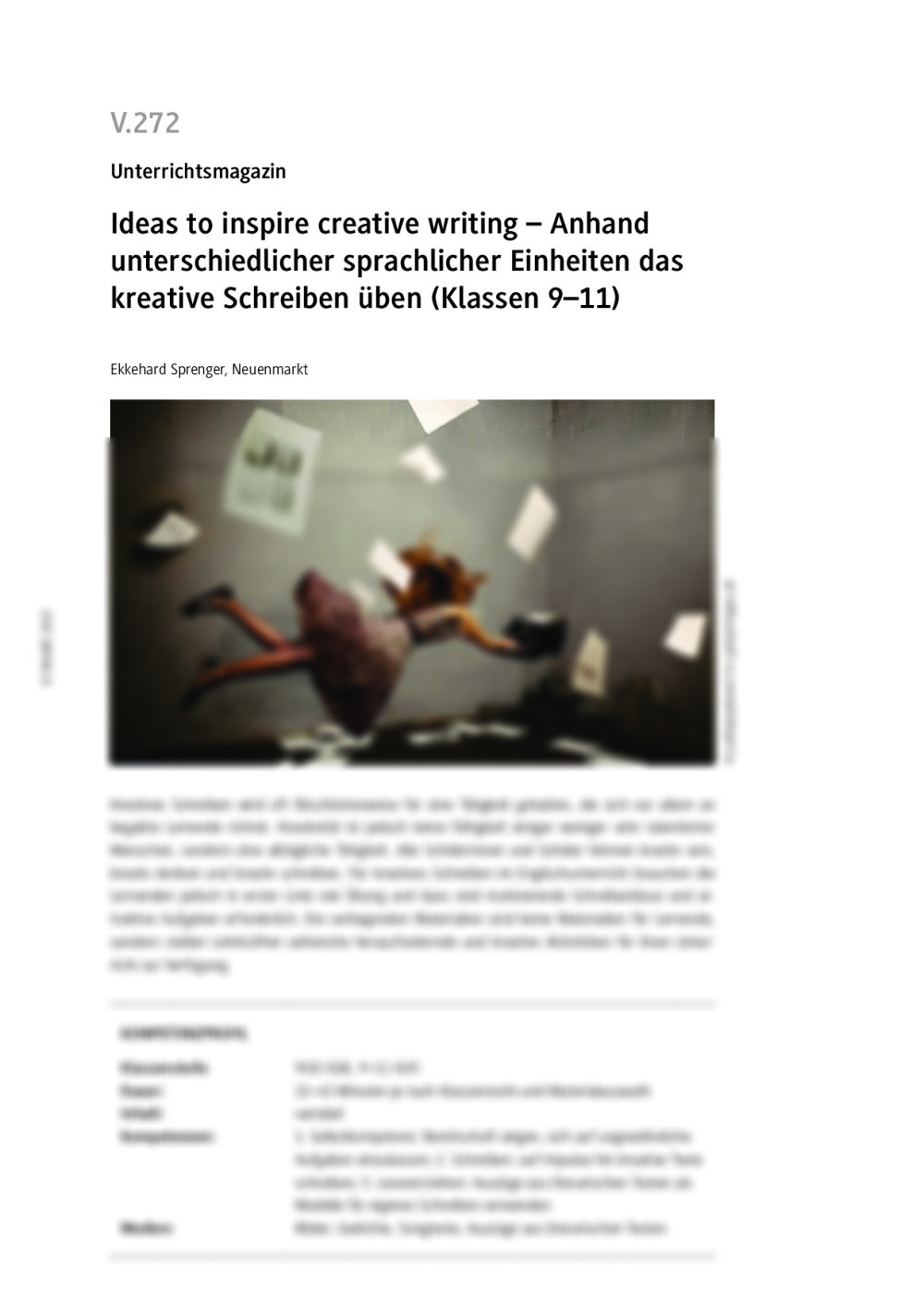 Ideas to inspire creative writing  - Seite 1
