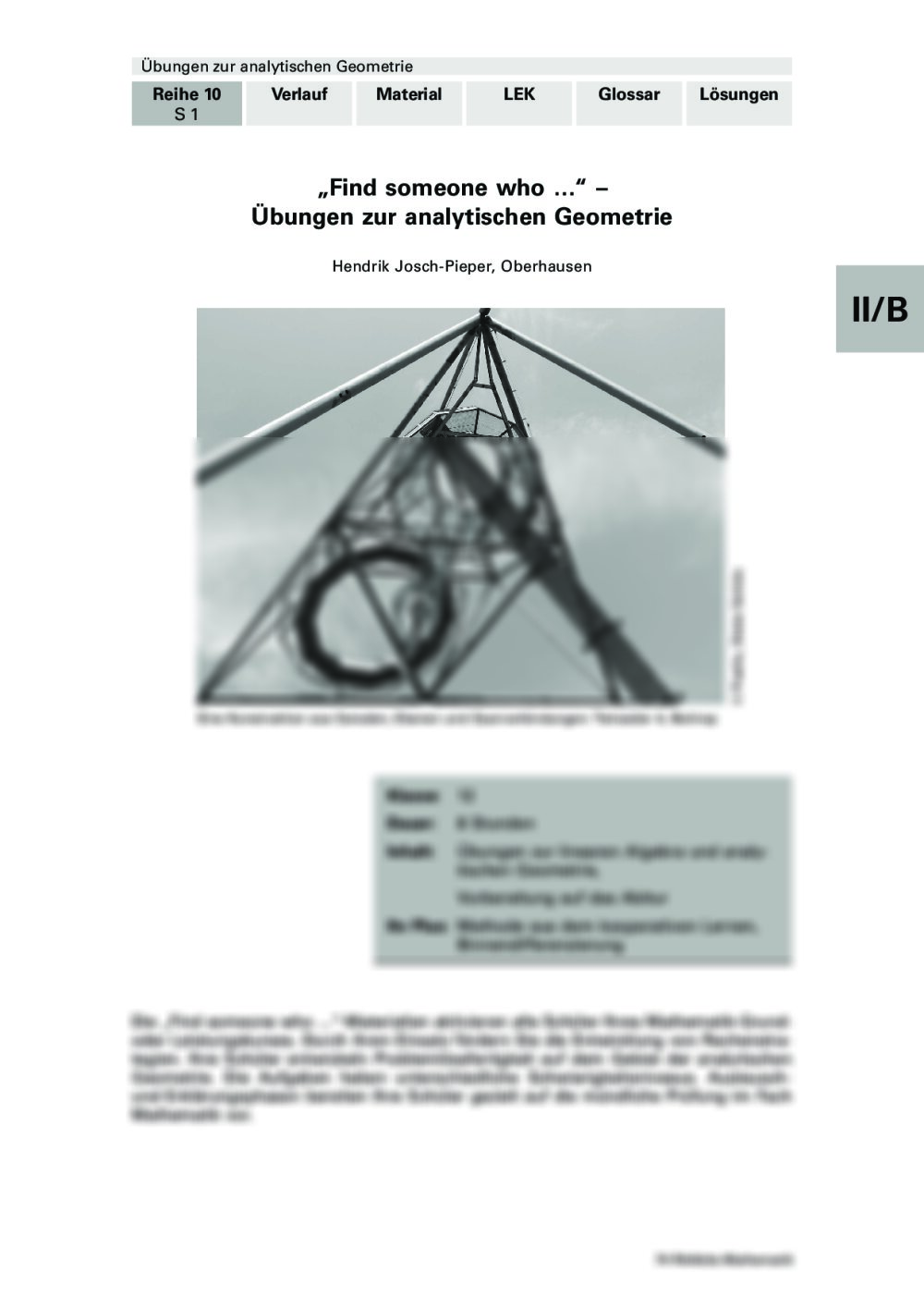 Übungen zur analytischen Geometrie - Seite 1