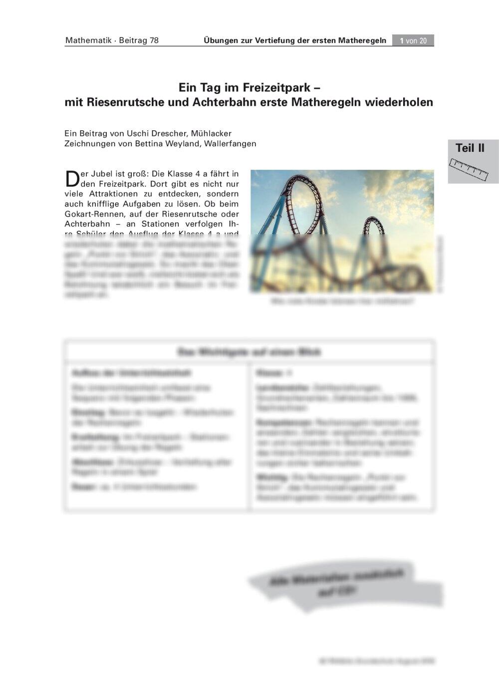 Mit Riesenrutsche und Achterbahn erste Matheregeln wiederholen - Seite 1