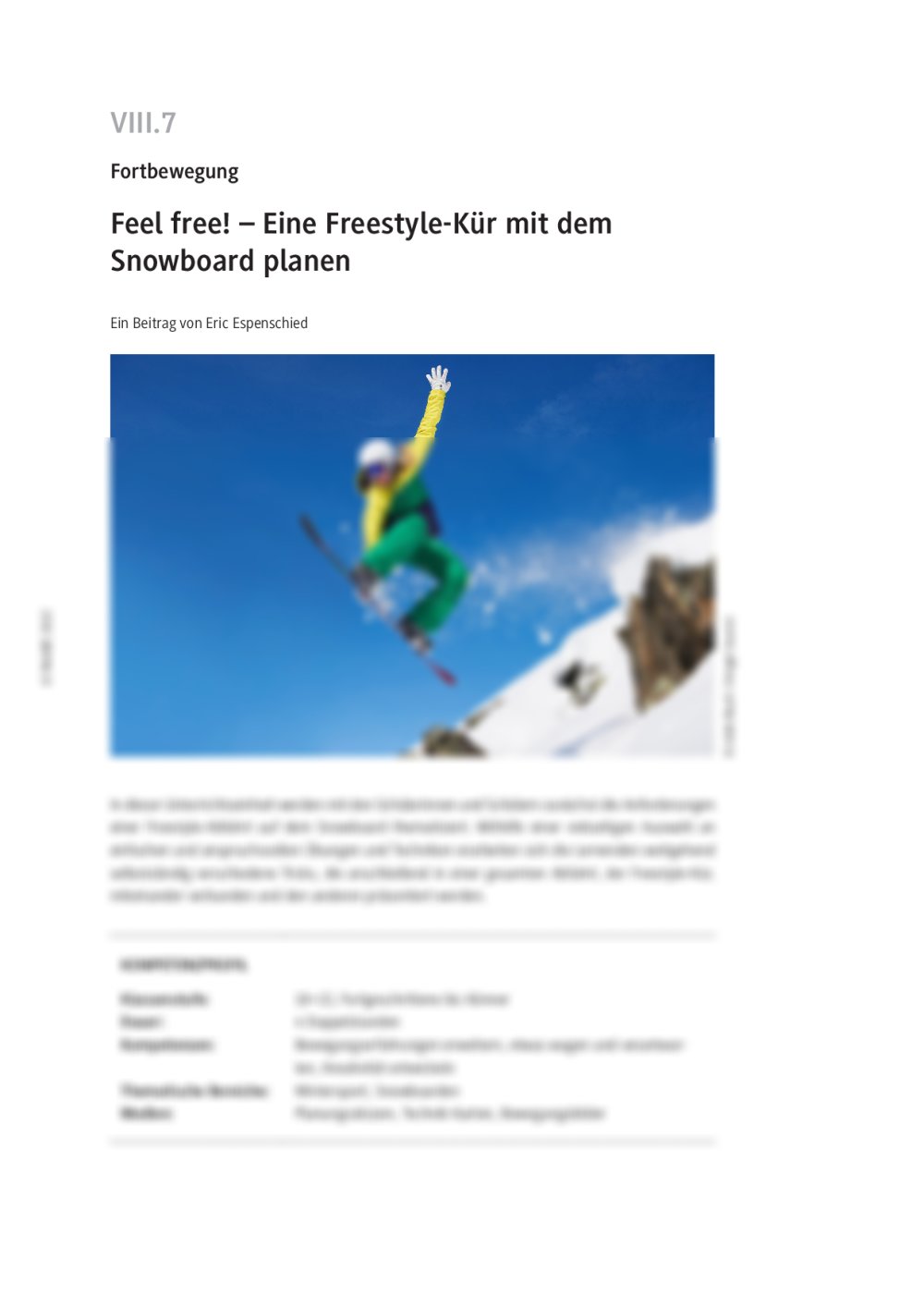 Eine Freestyle-Kür mit dem Snowboard planen - Seite 1