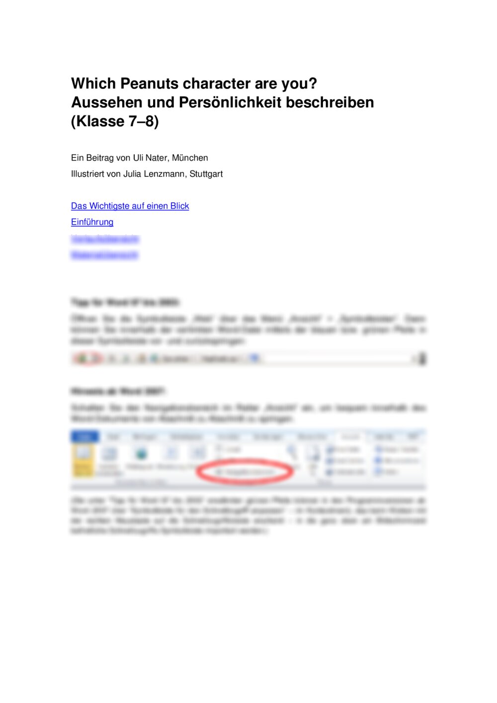 Aussehen und Persönlichkeit beschreiben - Seite 1