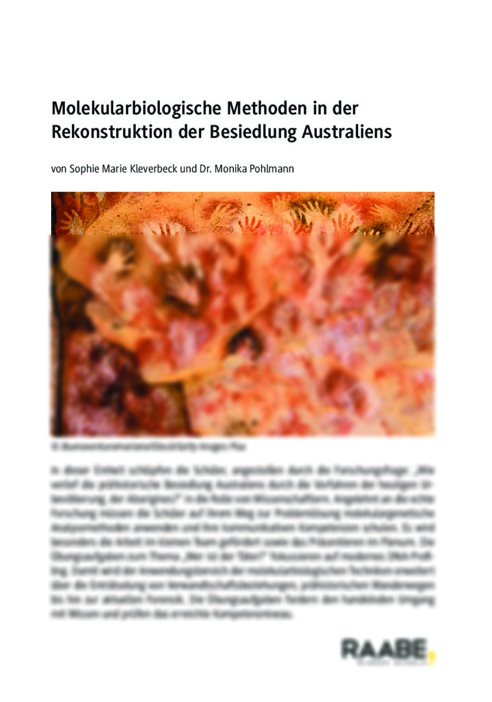 Molekularbiologische Methoden in der Rekonstruktion der Besiedlung Australiens - Seite 1