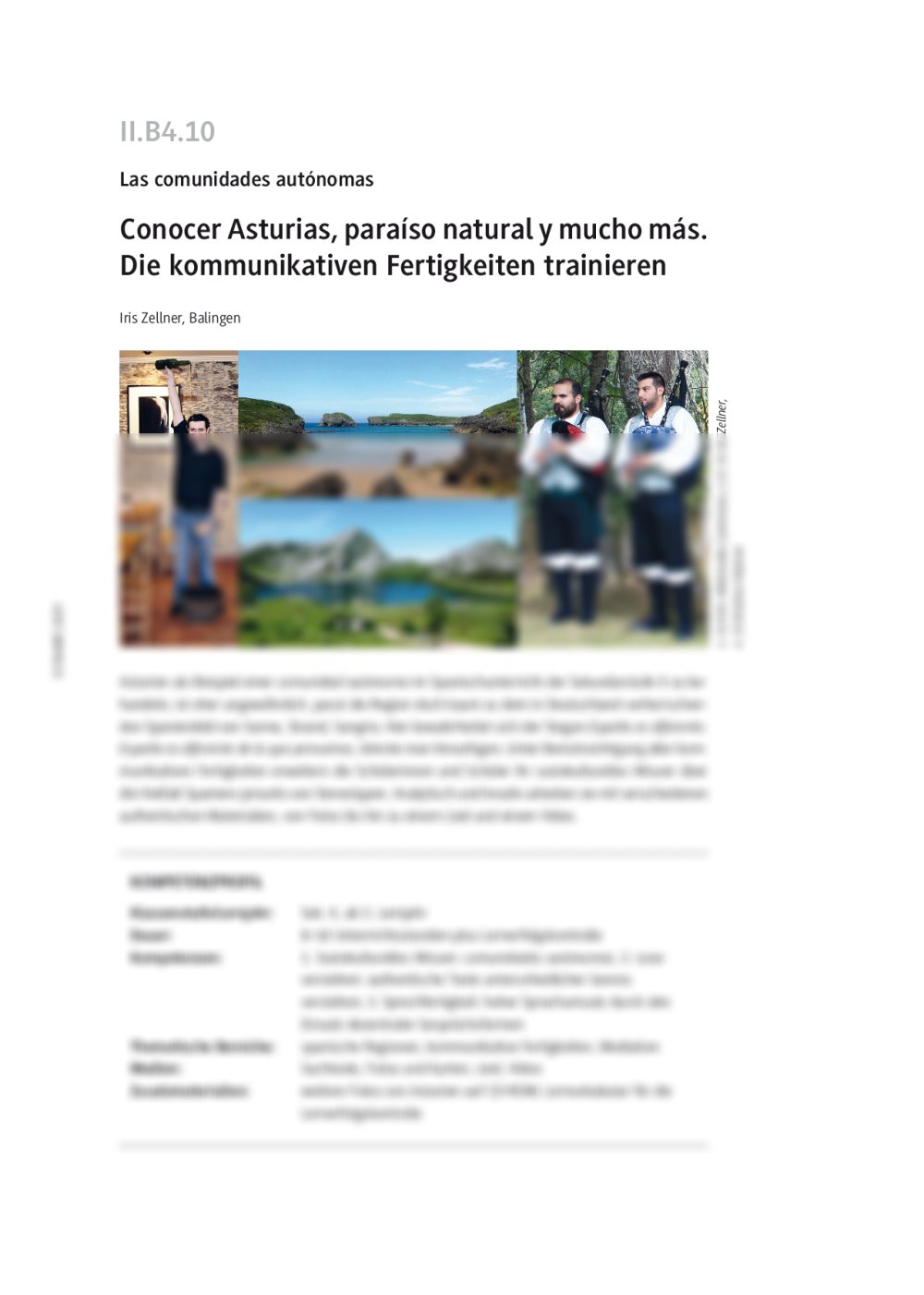 Asturien kennenlernen und die kommunikativen Fertigkeiten trainieren - Seite 1