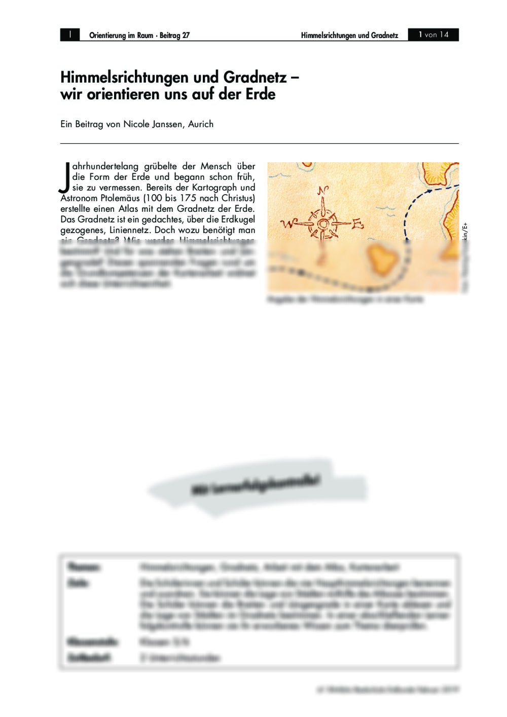 Himmelsrichtungen & Gradnetz der Erde beschriften - Seite 1