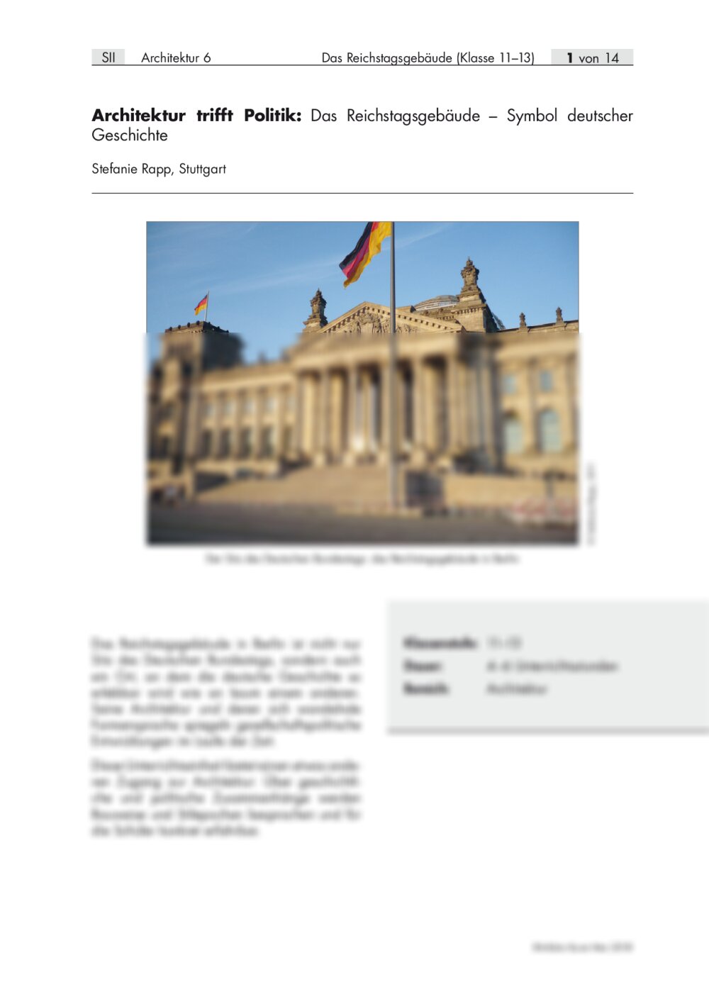 Das Reichstagsgebäude: Symbol deutscher Geschichte - Seite 1