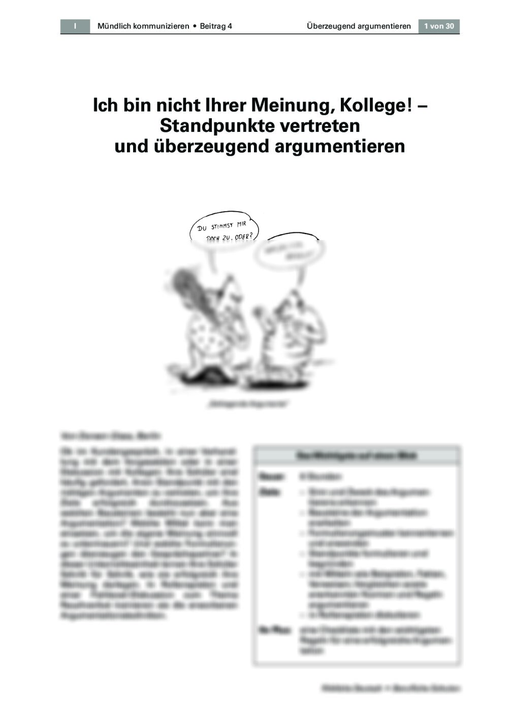 Standpunkte vertreten und überzeugend argumentieren - Seite 1