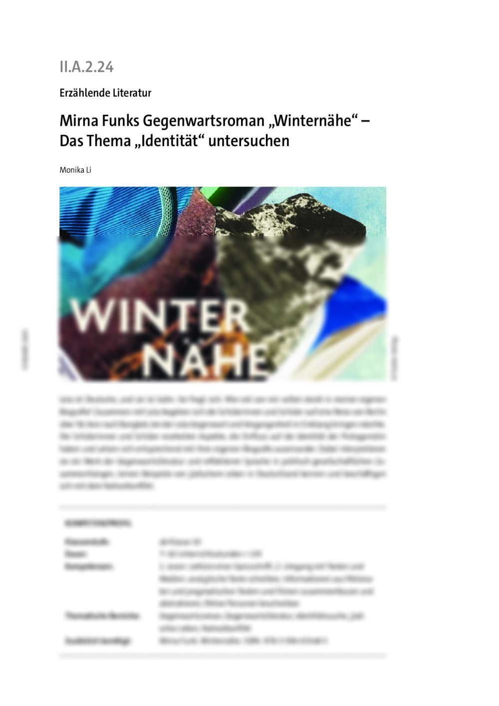 Mirna Funks Gegenwartsroman „Winternähe“ - Seite 1