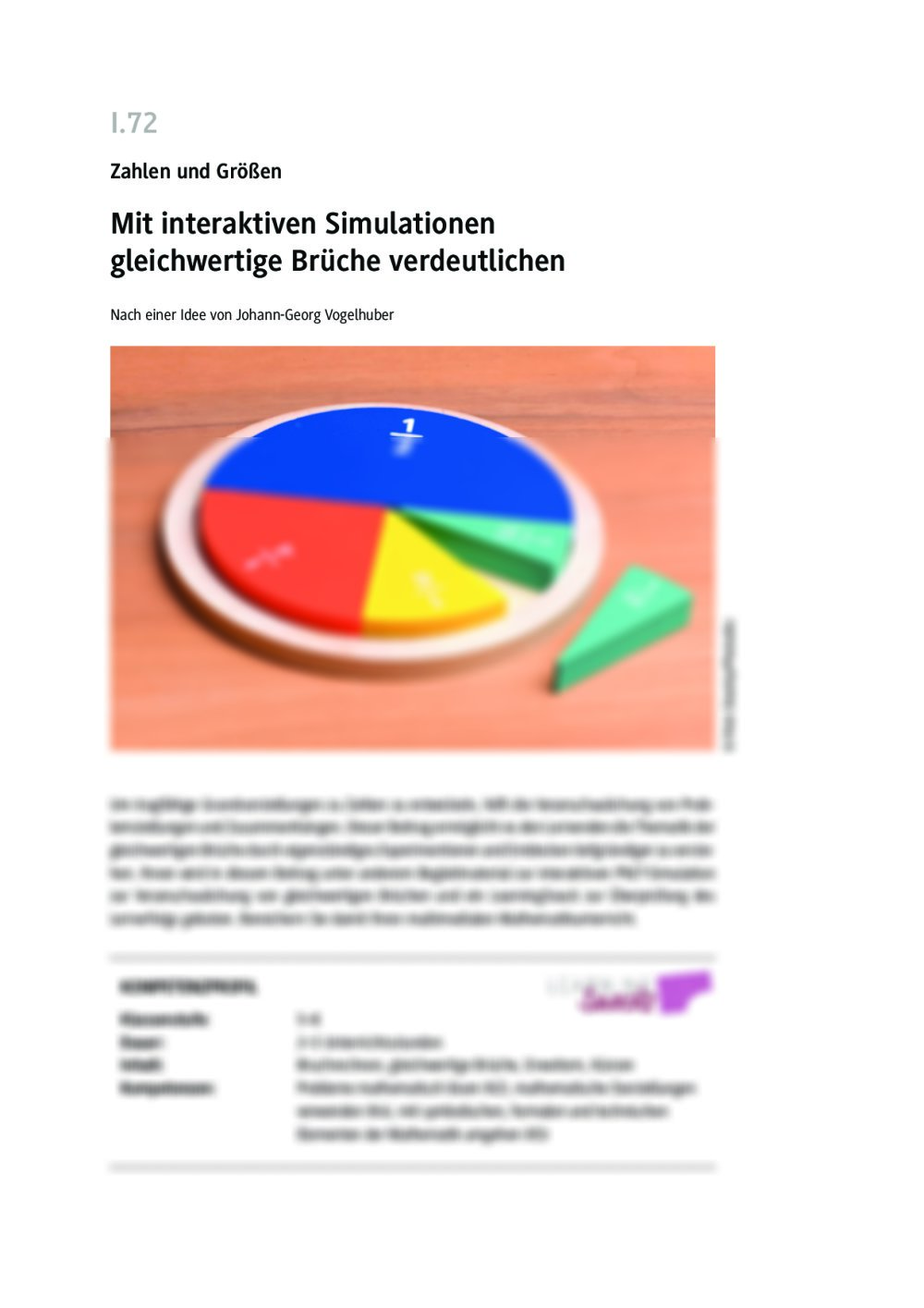 Mit interaktiven Simulationen gleichwertige Brüche verdeutlichen - Seite 1