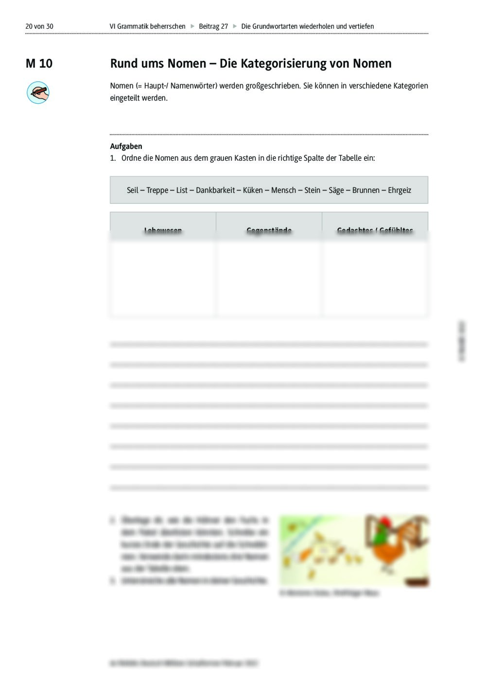 Adjektiv Gegen Den Eigenen Willen Wörter Los Die Grundwortarten "Adjektiv", "Nomen", "Verb" wiederholen und