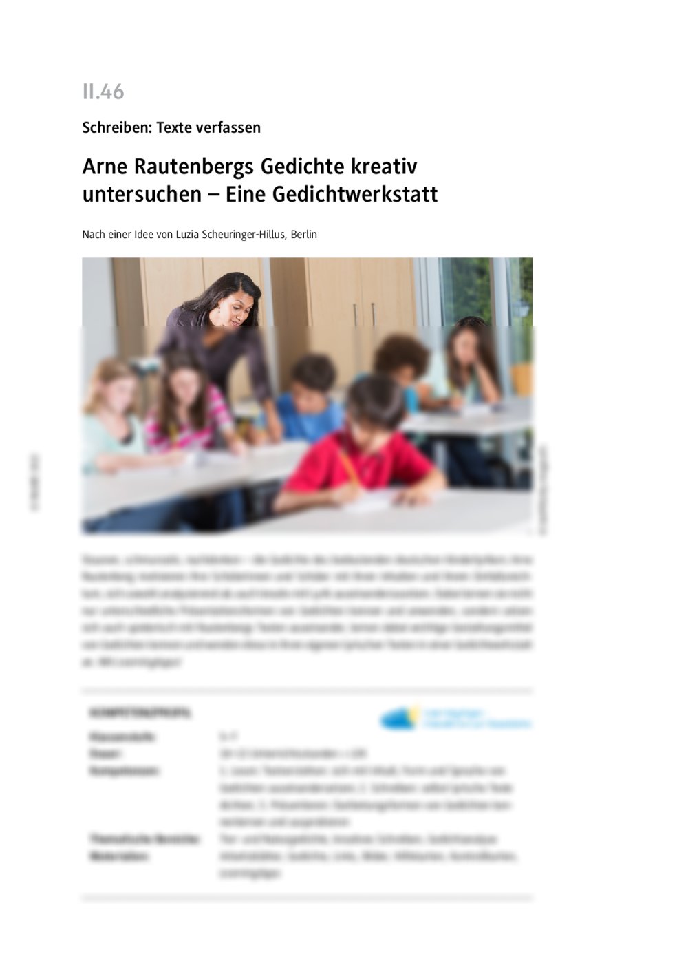 Arne Rautenbergs Gedichte kreativ untersuchen - Seite 1